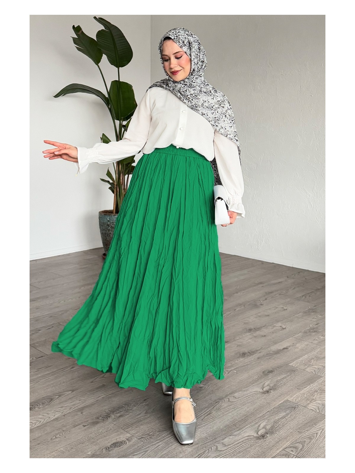 inStyle Kraş Etek Acı Kahve - Görsel 3