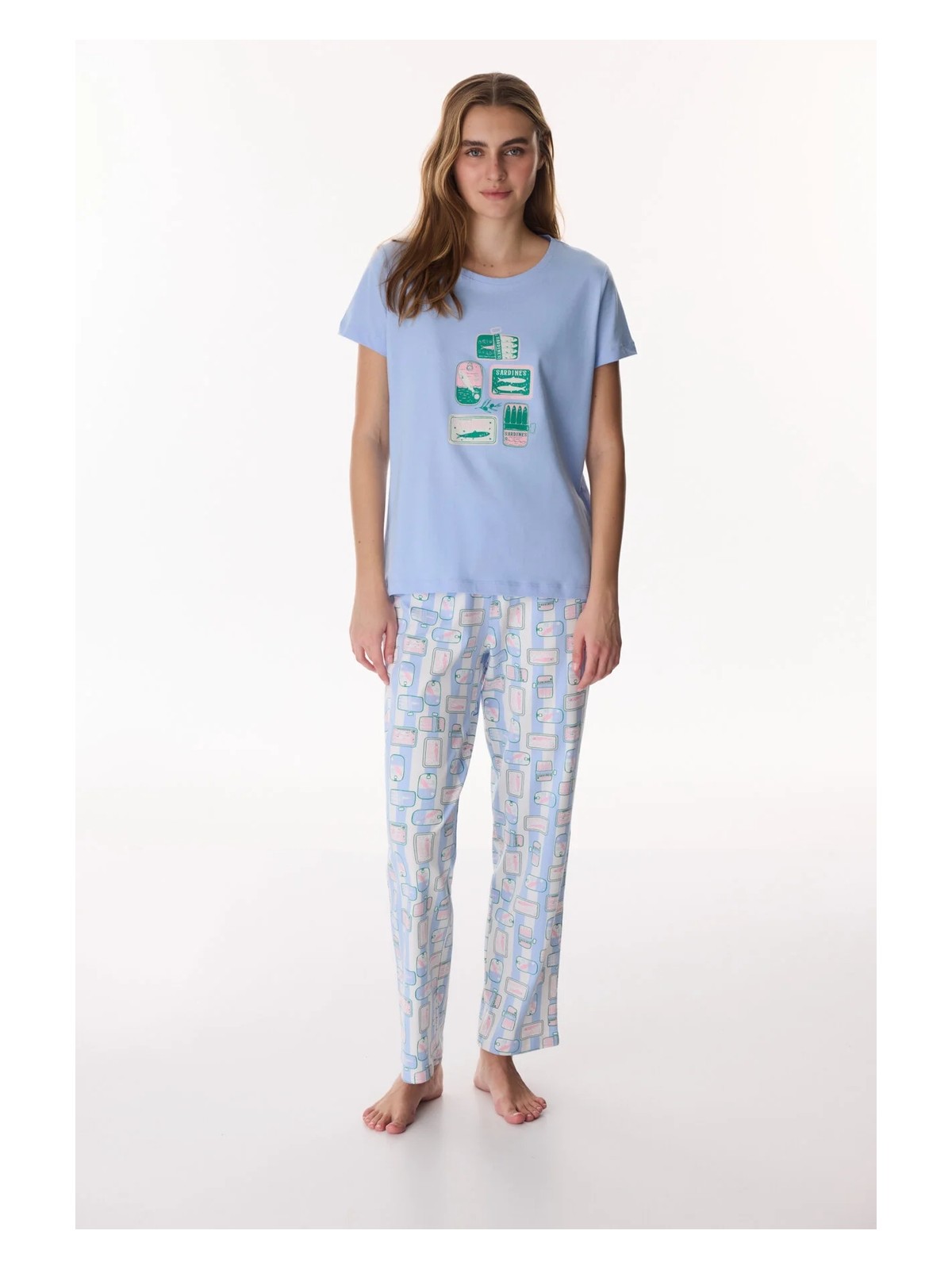 Penti Mavi Sardines Pantolon Pijama Takımı