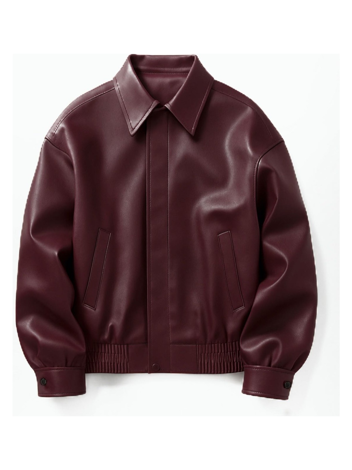 Çerme Oversize Unisex Vintage Deri Ceket - Görsel 5