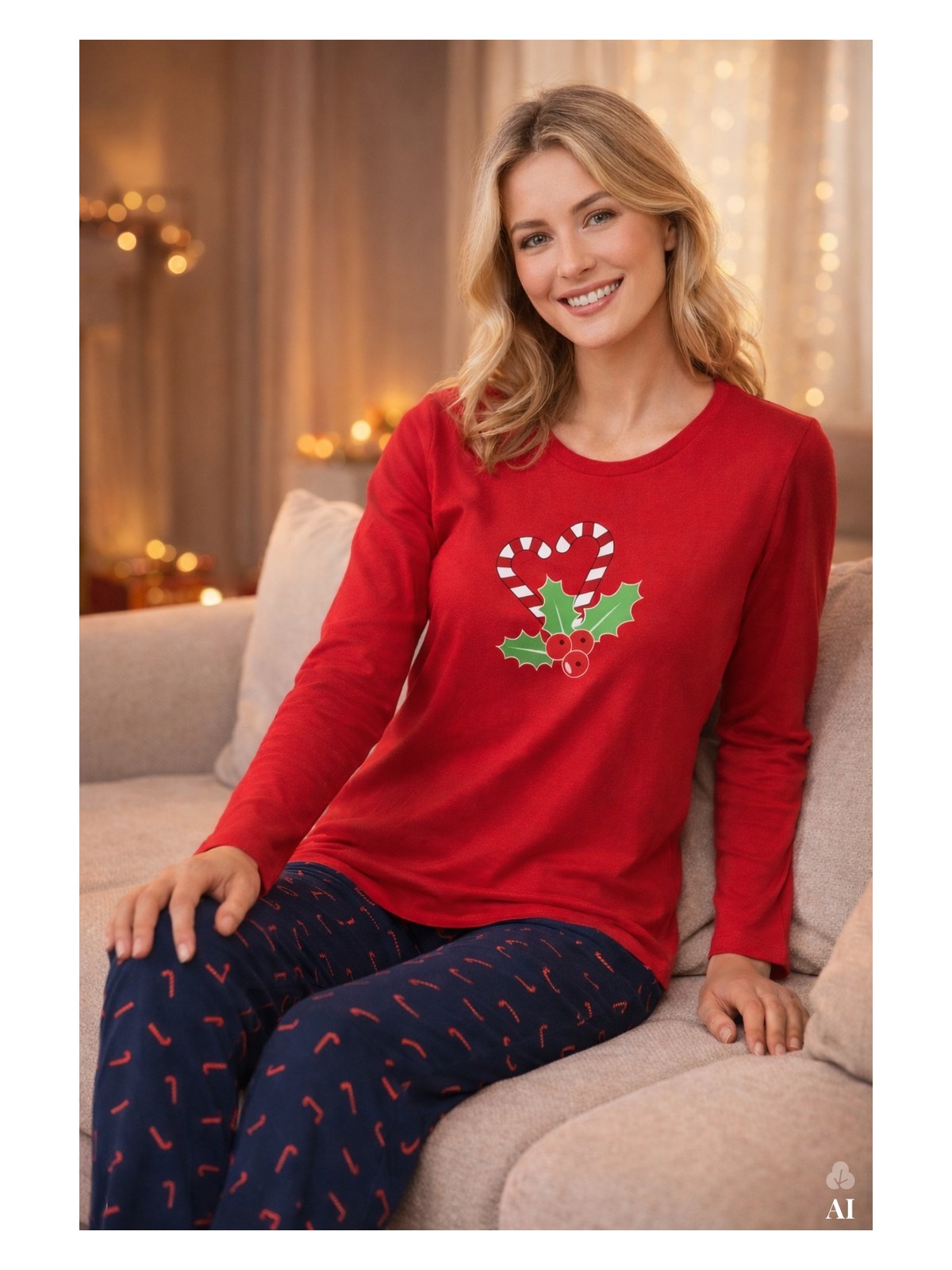 Koza İç Giyim Kadın Yumuşak Dokulu Pijama Takımı