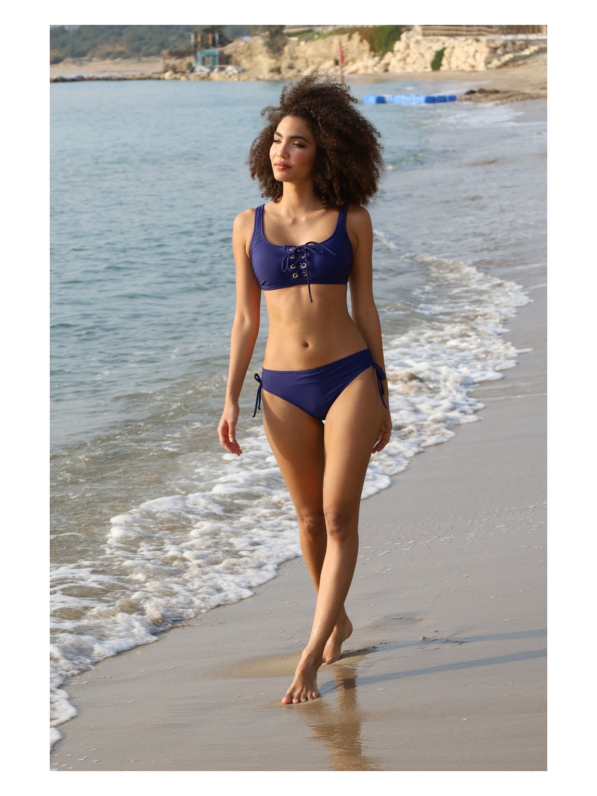 Estiva Kadın Mavi Bağcık Detaylı Concept Bikini Takımı