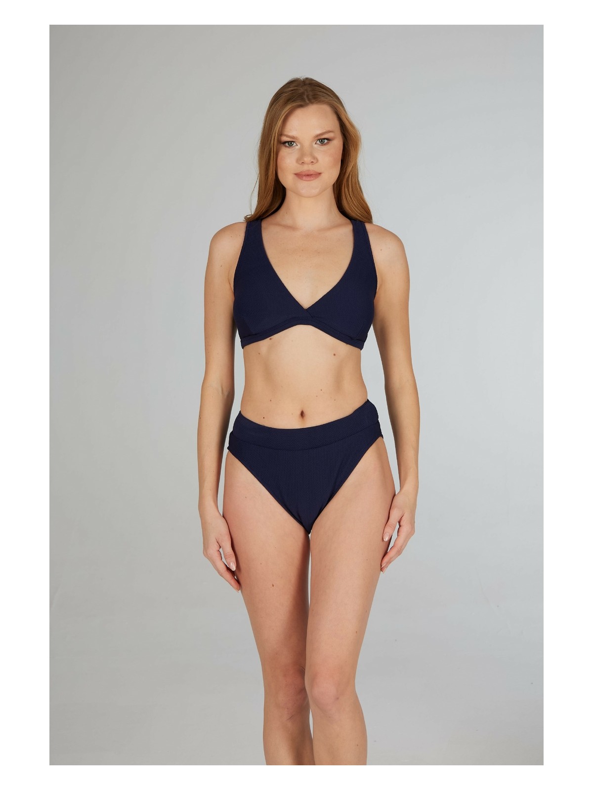 Estiva Kadın Lacivert Kemerli Kruvaze Bikini Takımı