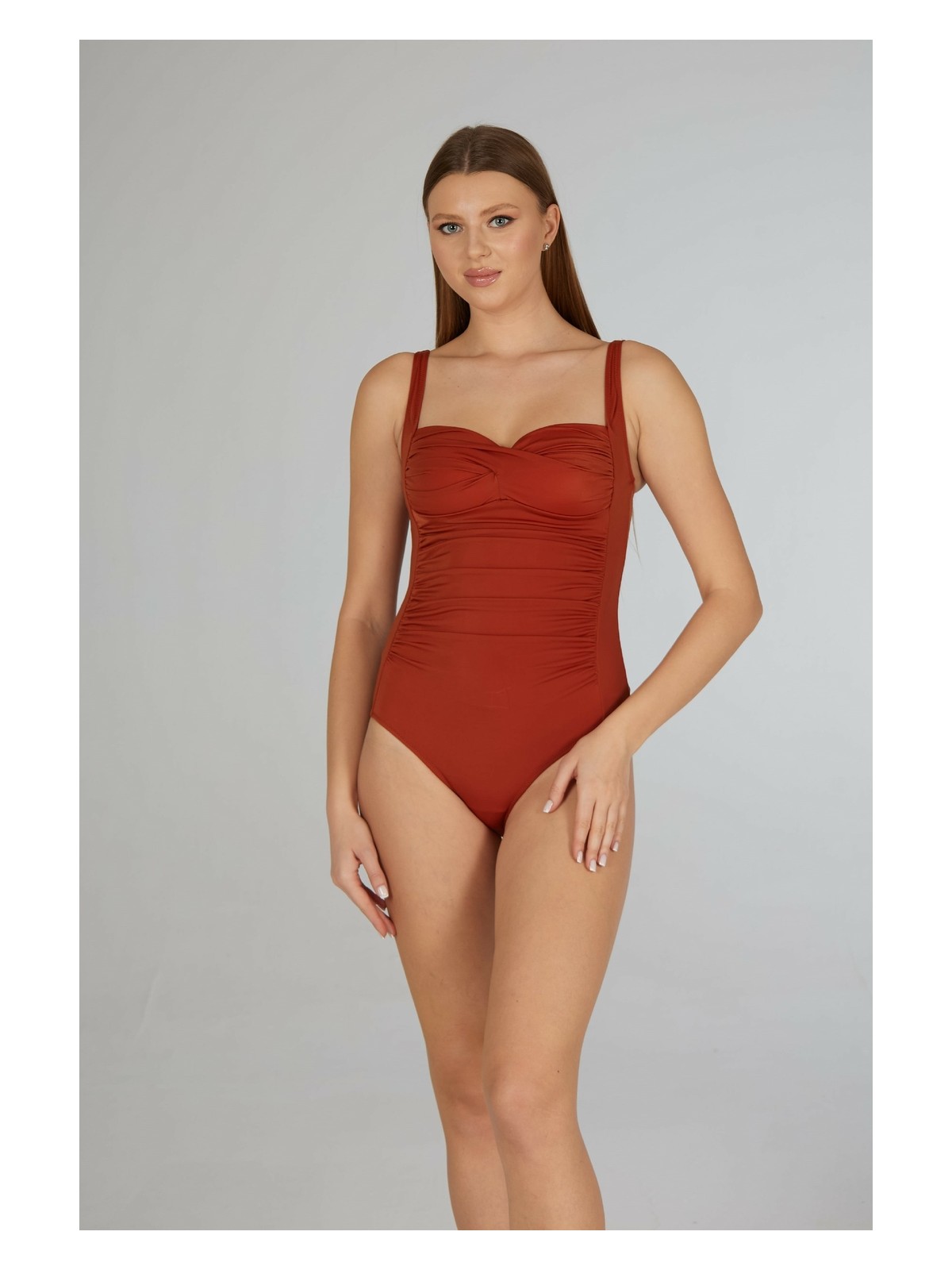 Estiva Kadın Tarçın Drapeli Tek Parça Mayo