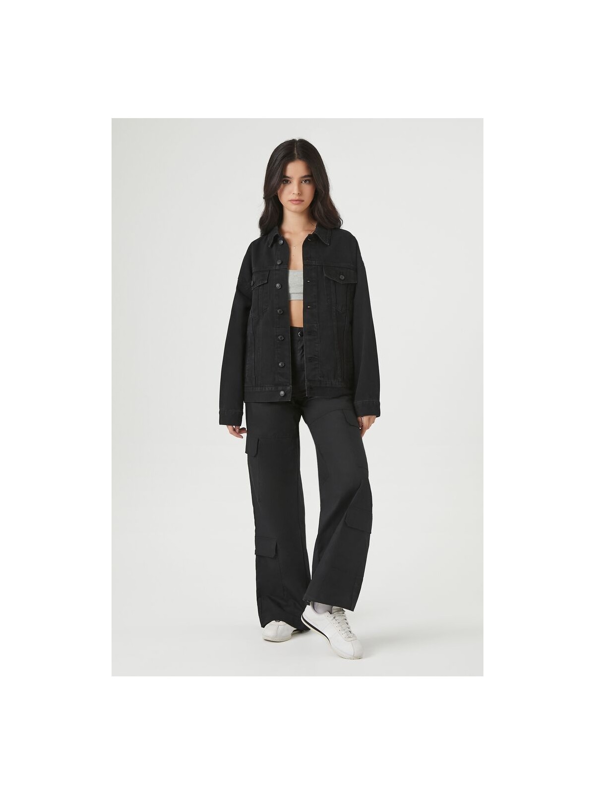 Forever 21 F21 Oversize Trucker Kot Ceket - Görsel 5