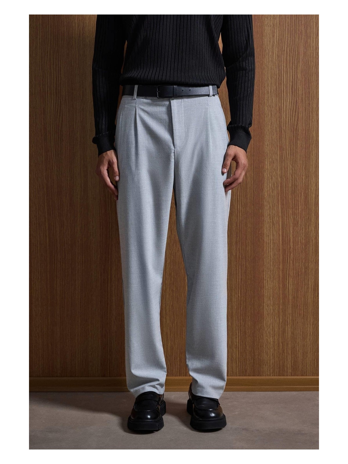 Abluka Online Erkek Baggy Fit Kumaş Pantolon Siyah - Görsel 6