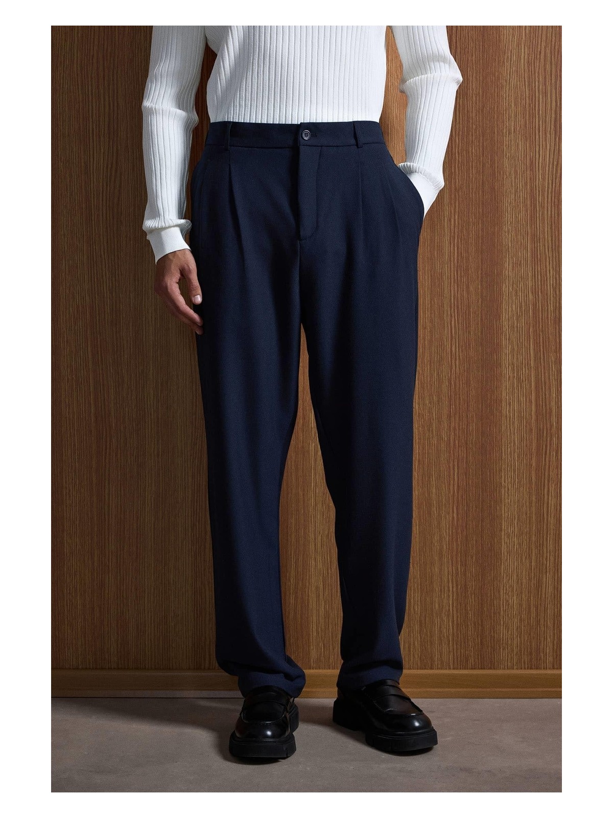 Abluka Online Erkek Baggy Fit Kumaş Pantolon Siyah - Görsel 7