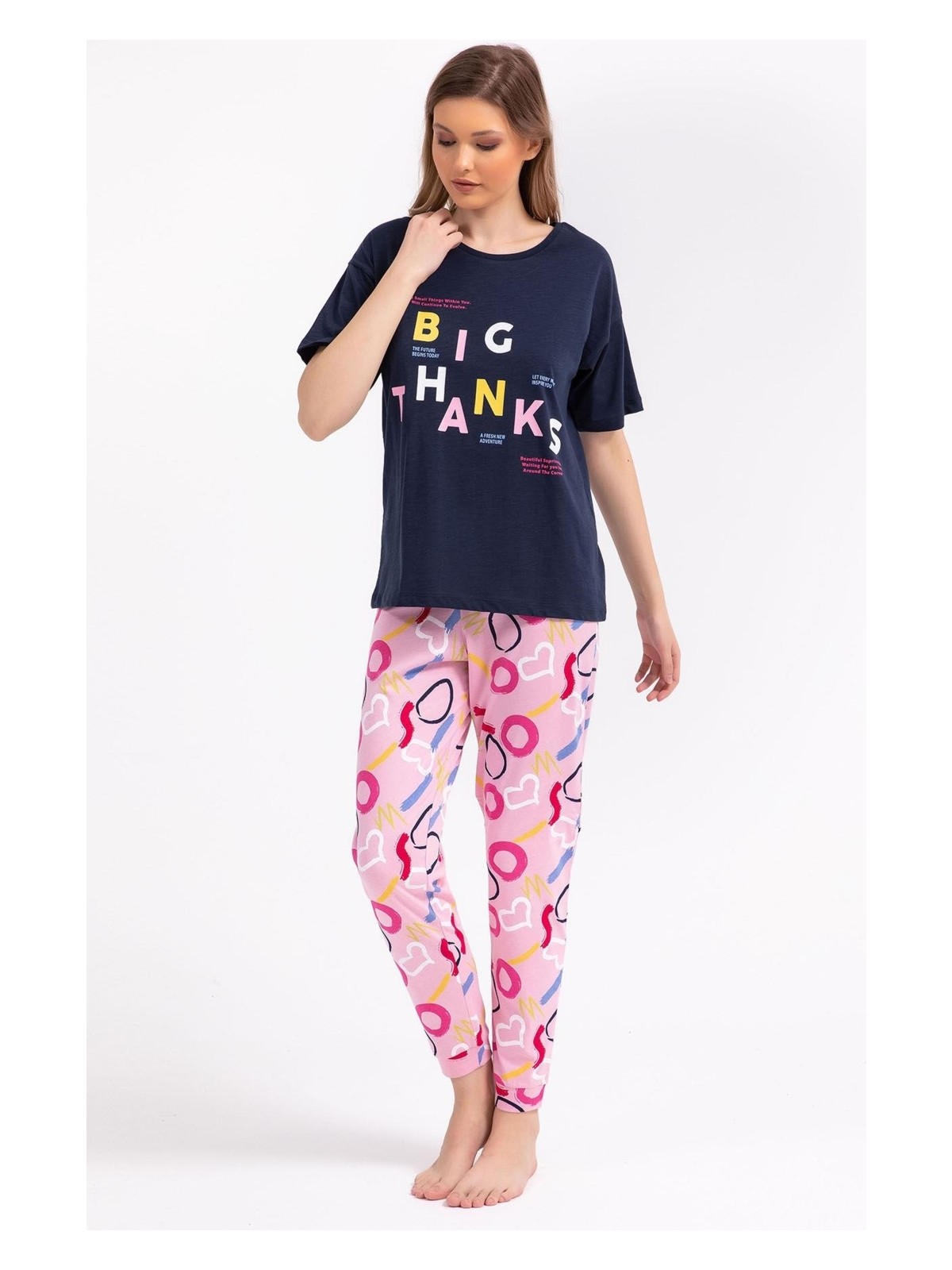 Pierre Cardin Roly Poly 2800 Big Thanks Lacivert Kadın Pijama Takımı