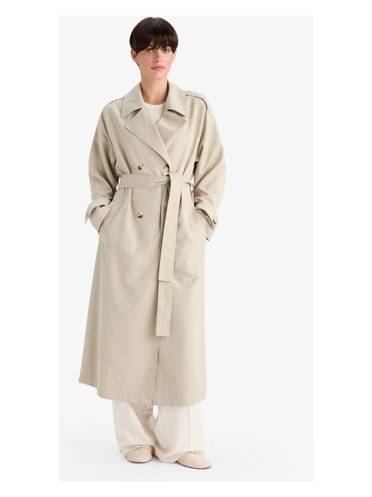 DeFacto Su Geçirmez Relax Fit Trençkot G0742AX26SP - Görsel 5