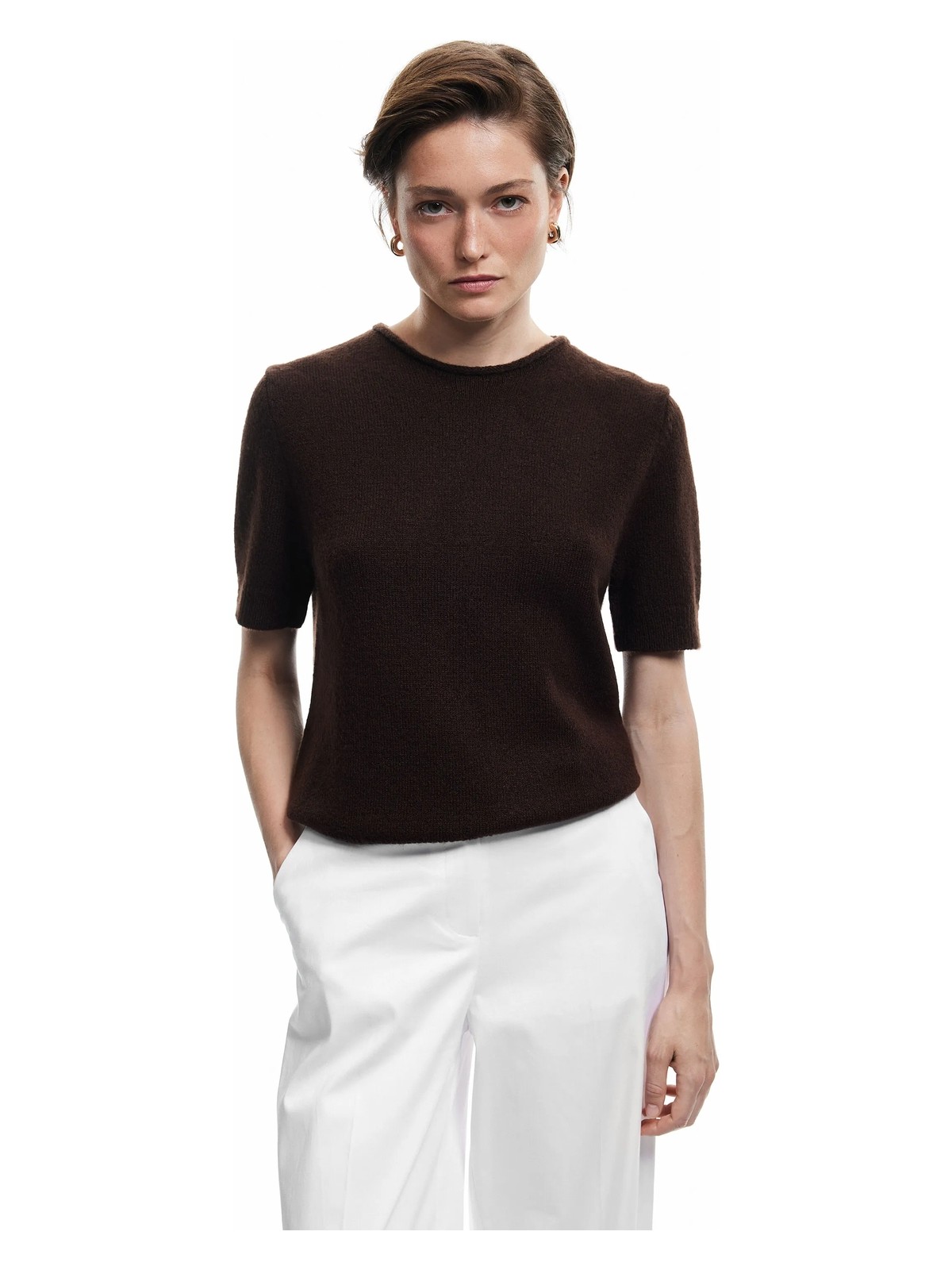 Koton Bisiklet Yaka Kısa Kollu Triko Kazak - Görsel 4