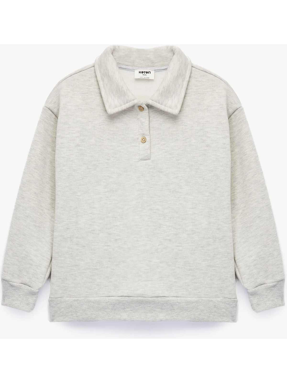 Koton Uzun Kollu Düğmeli Polo Yaka Sweatshirt