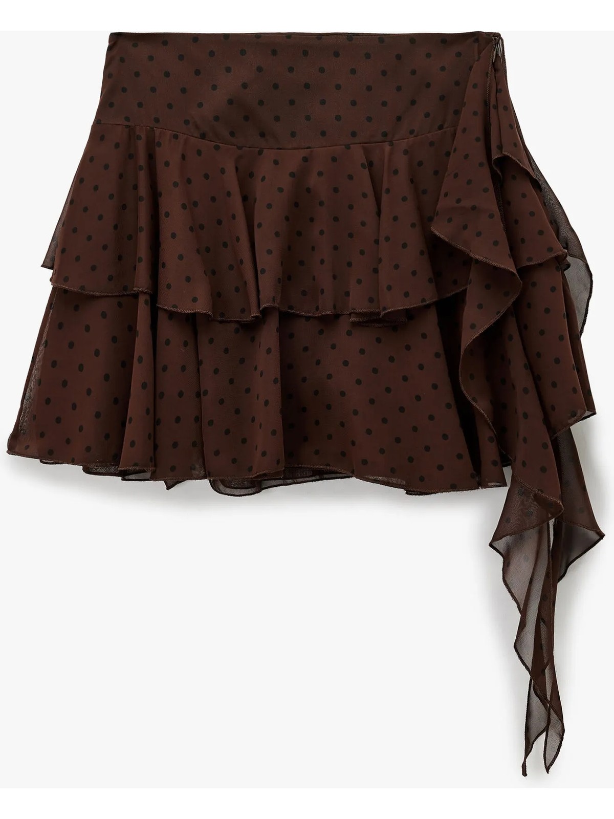 Koton Katlı Volanlı Puantiyeli Mini Şifon Etek