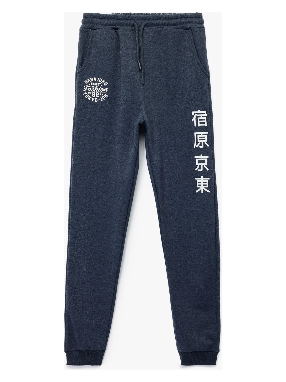 Koton Şardonlu Baskı Detaylı Beli Bağlamalı Jogger Lacivert Erkek Çocuk Eşofman Altı 6WKB40099TK
