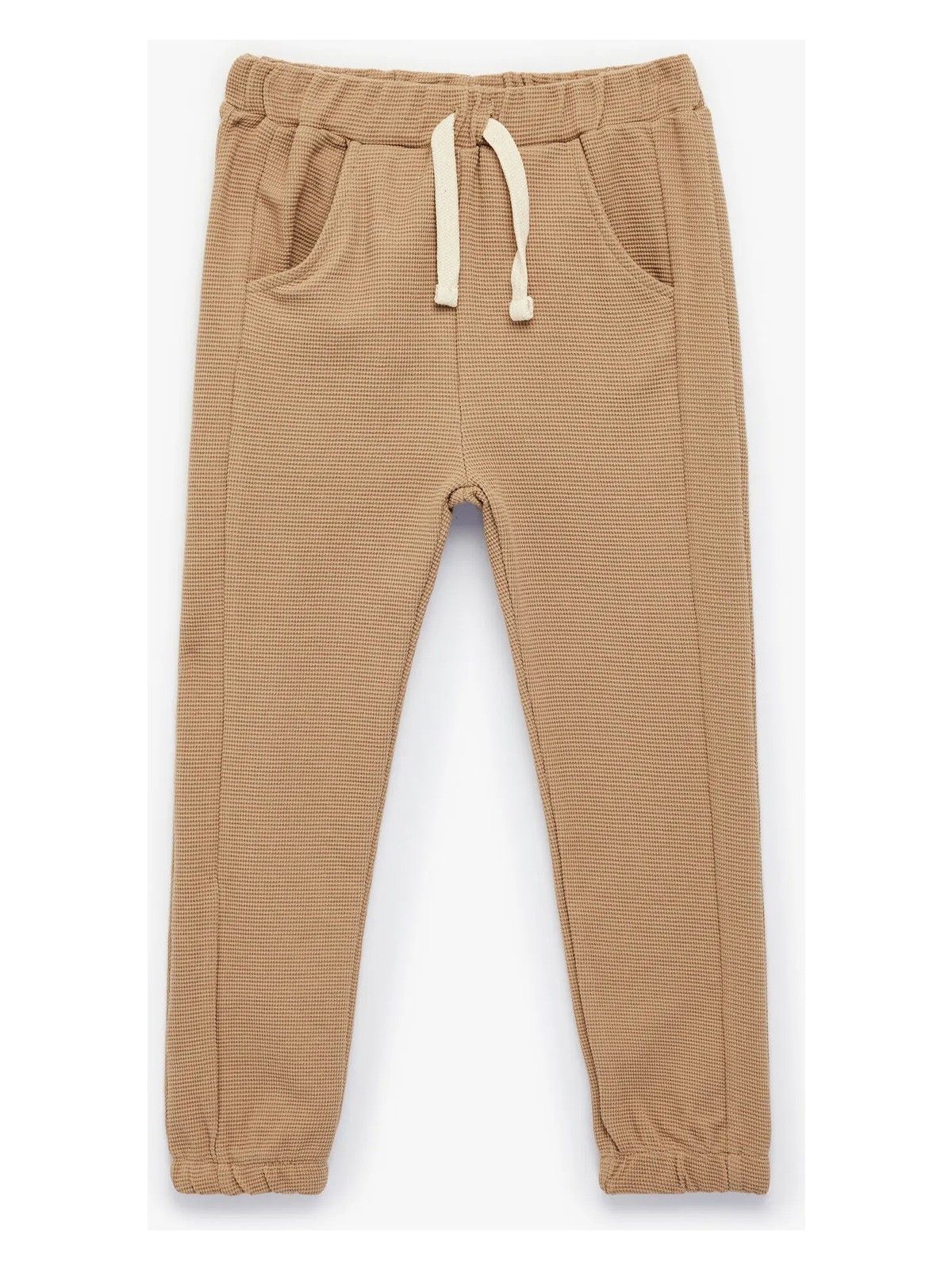 Koton Waffle Kumaş Pamuklu Beli Bağlamalı Lastikli Paça Jogger Eşofman Altı - Görsel 3