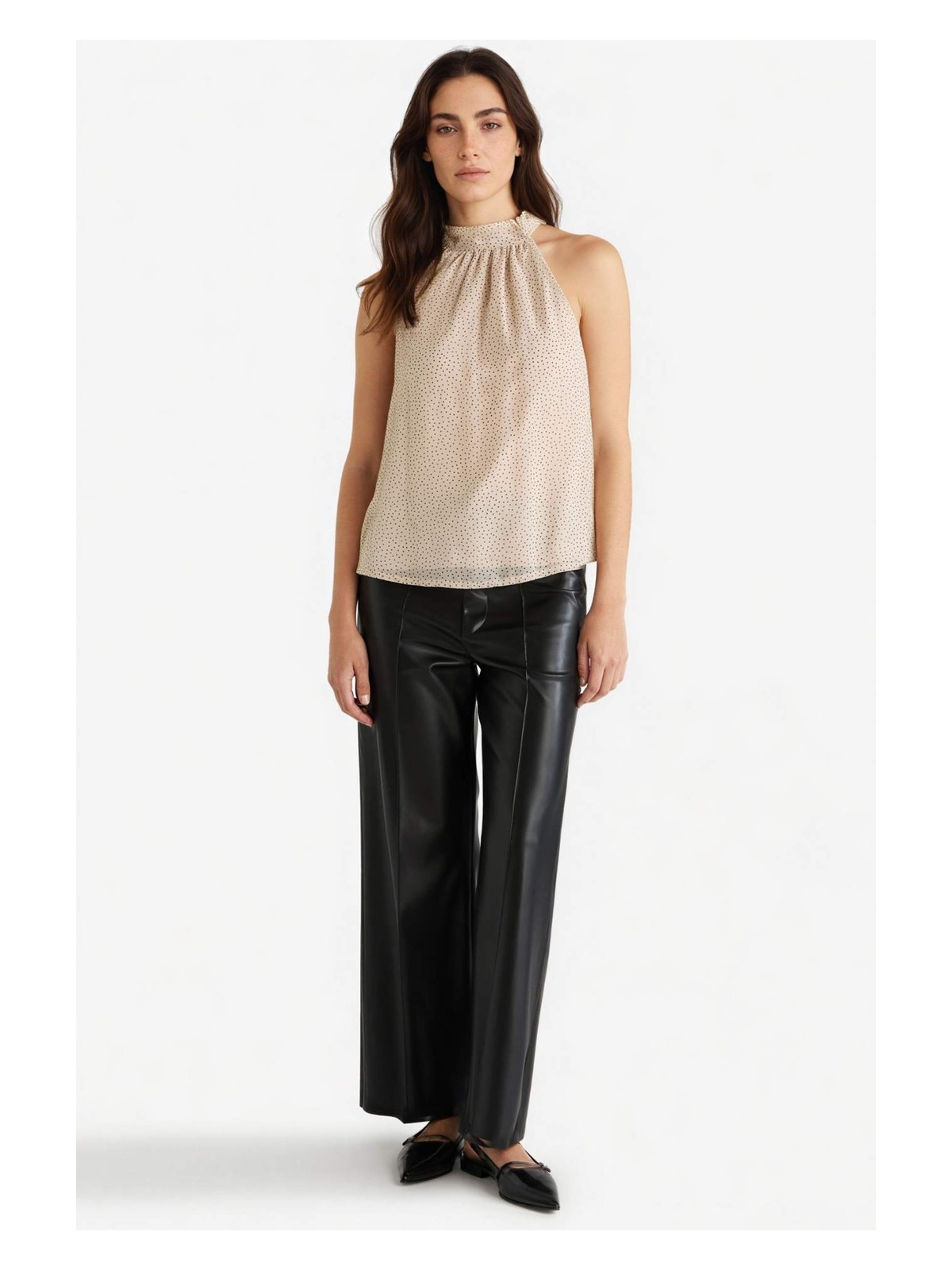 DeFacto Regular Fit Halter Yaka Şifon Kolsuz Bluz G0129AX25AU - Görsel 2