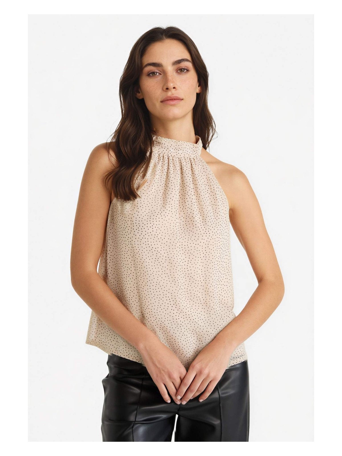 DeFacto Regular Fit Halter Yaka Şifon Kolsuz Bluz G0129AX25AU - Görsel 3