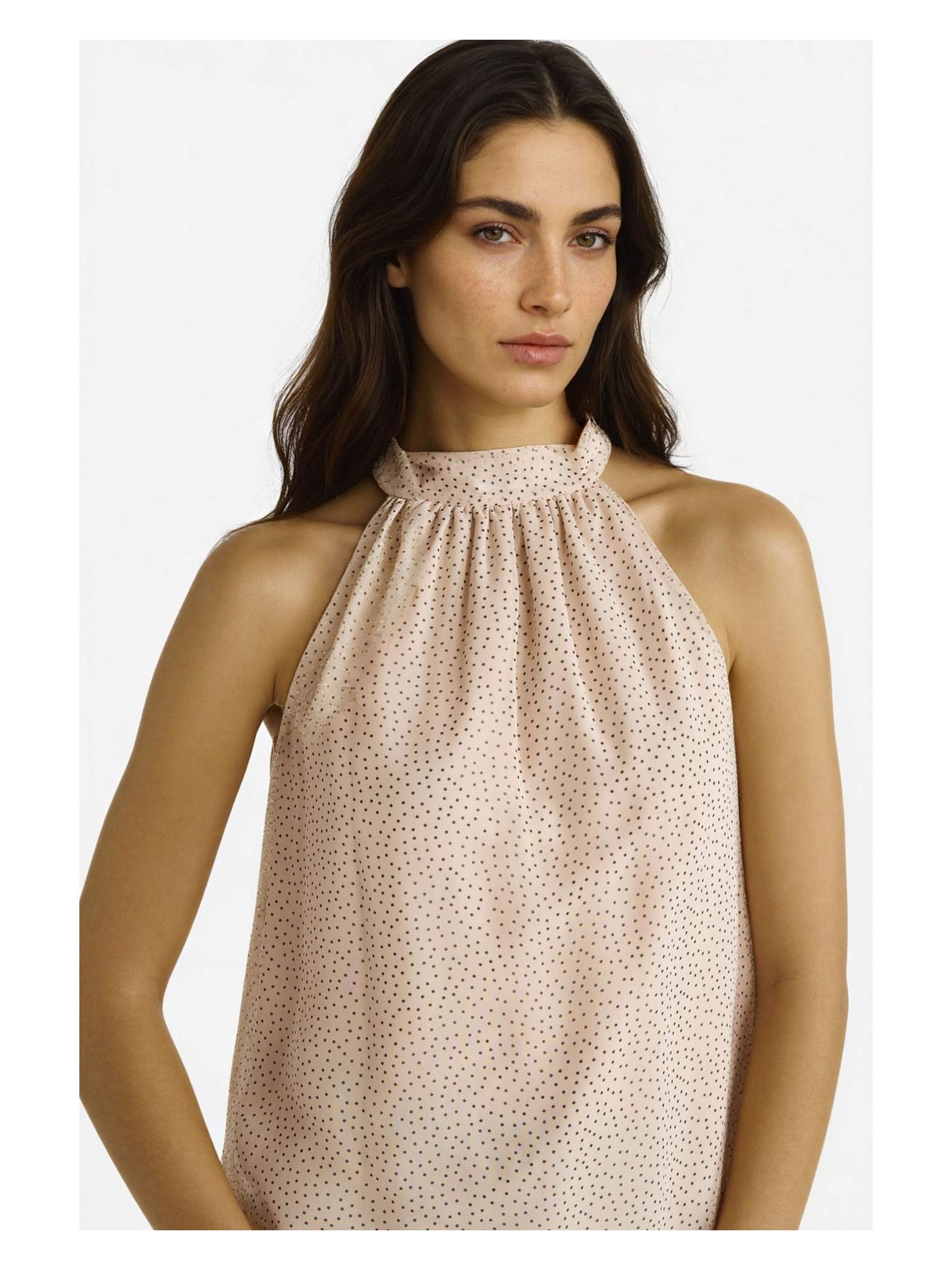 DeFacto Regular Fit Halter Yaka Şifon Kolsuz Bluz G0129AX25AU - Görsel 5