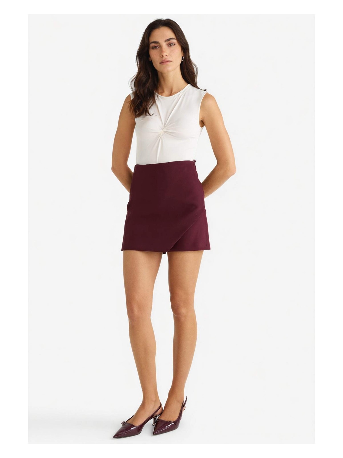 DeFacto Yüksek Bel Şort Etek F8310AX25AU - Görsel 3