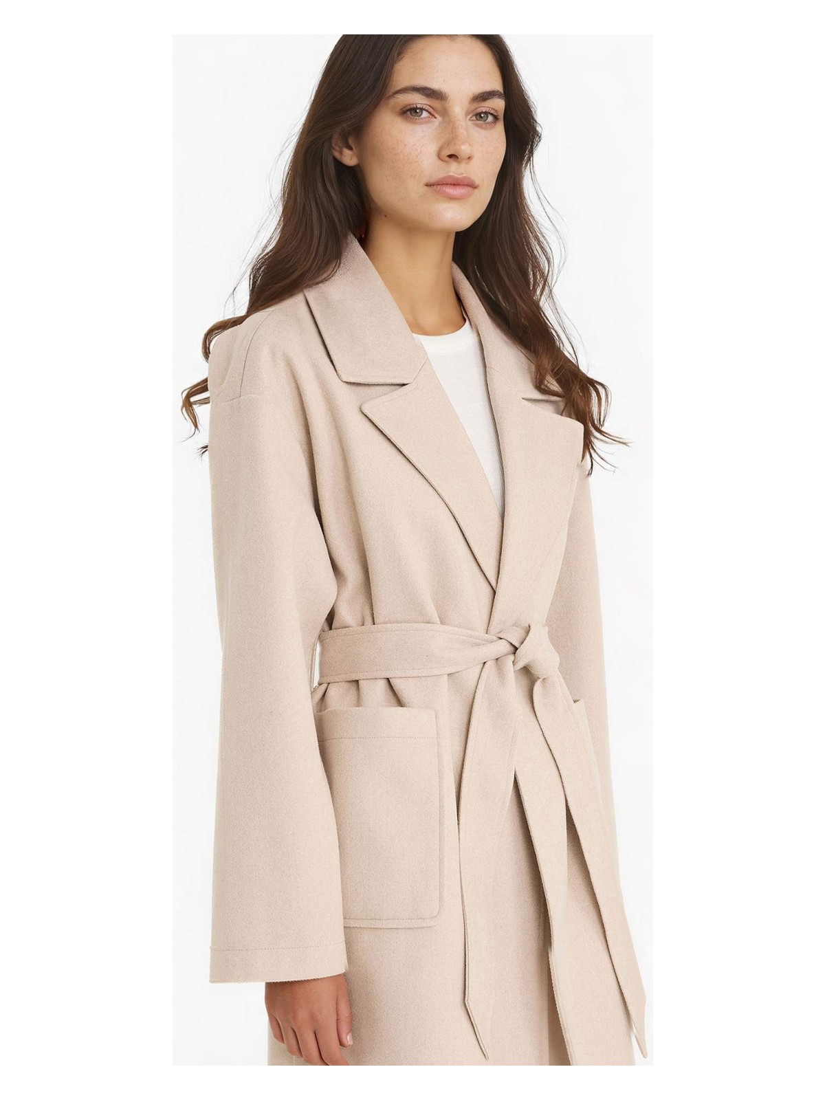 DeFacto Regular Fit Kuşaklı Kaşe Kaban E8636AX25AU - Görsel 4