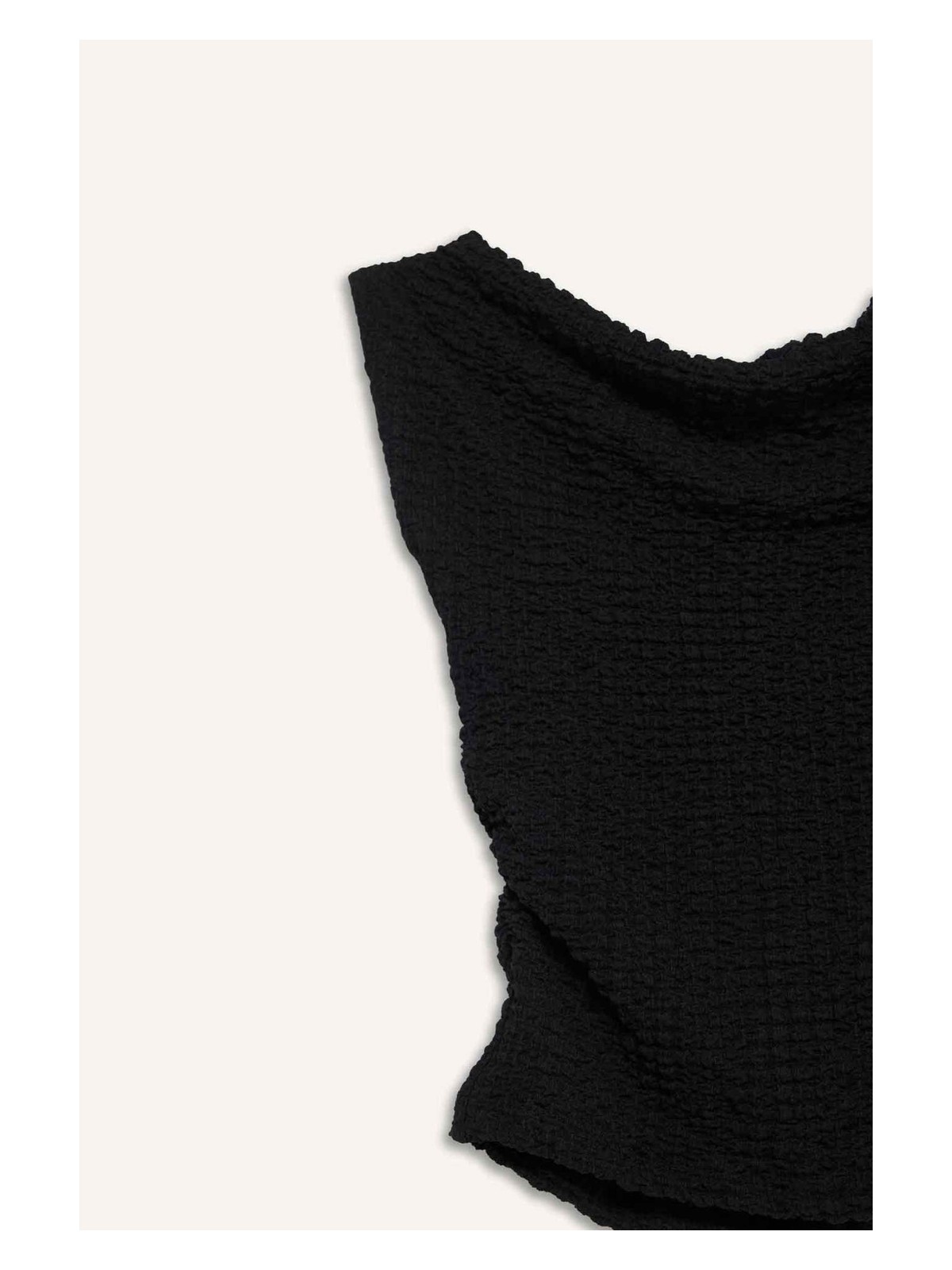 DeFacto Slim Fit Dar Kesim Tek Omuzlu Bürümcük Bluz G2703AX25AU - Görsel 5