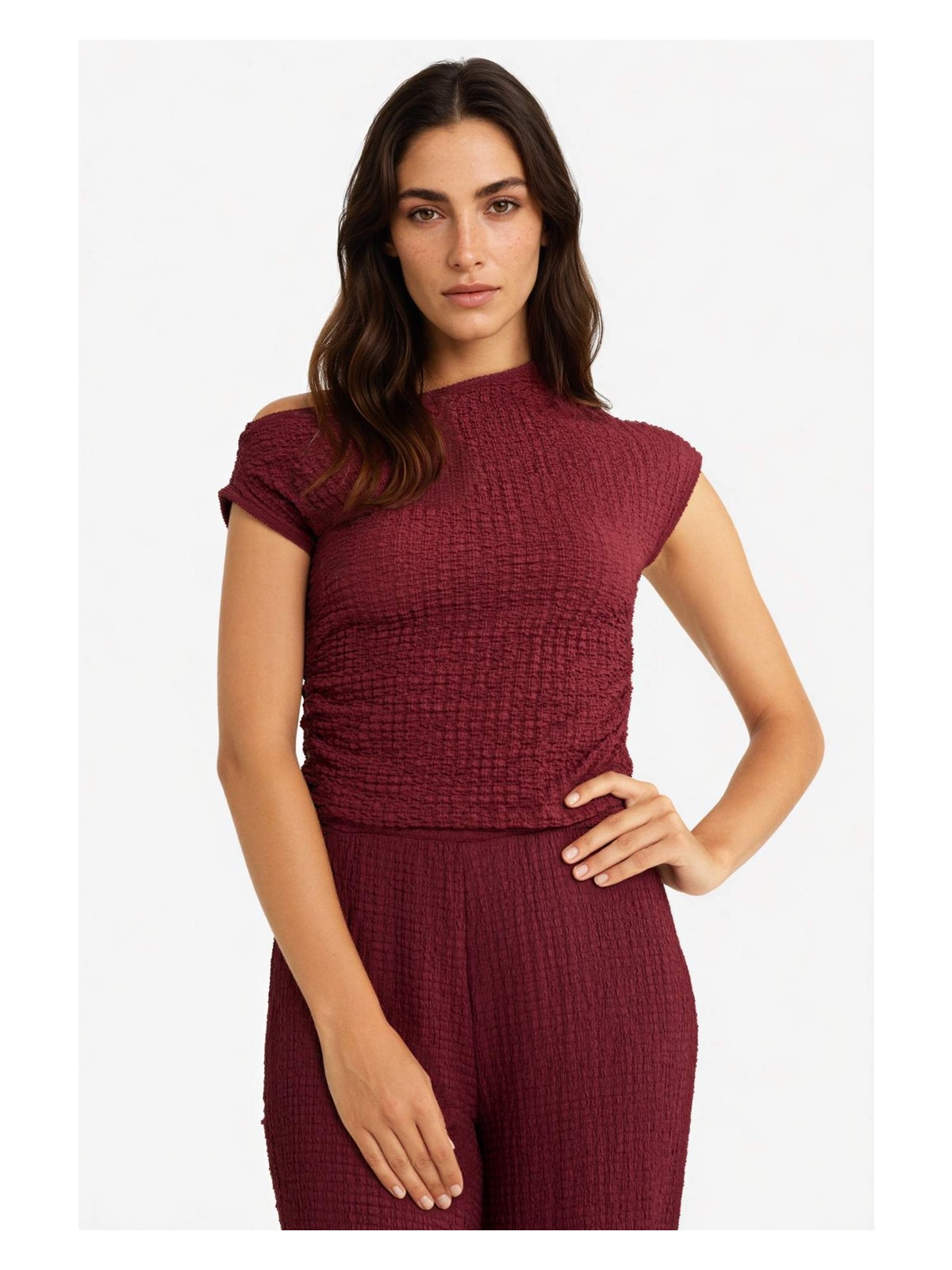 DeFacto Slim Fit Dar Kesim Tek Omuzlu Bürümcük Bluz G2703AX25AU - Görsel 4