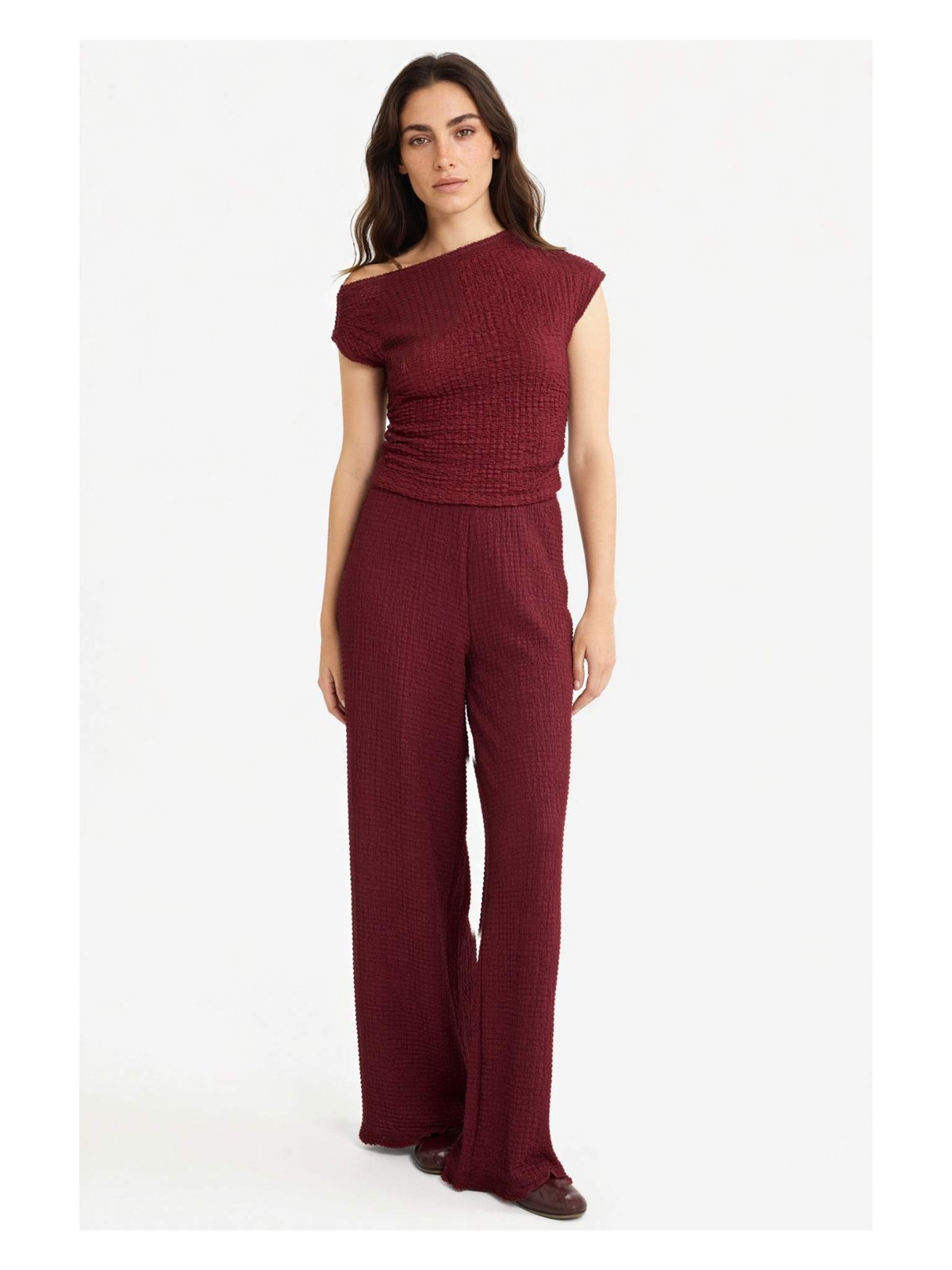 DeFacto Slim Fit Dar Kesim Tek Omuzlu Bürümcük Bluz G2703AX25AU - Görsel 2