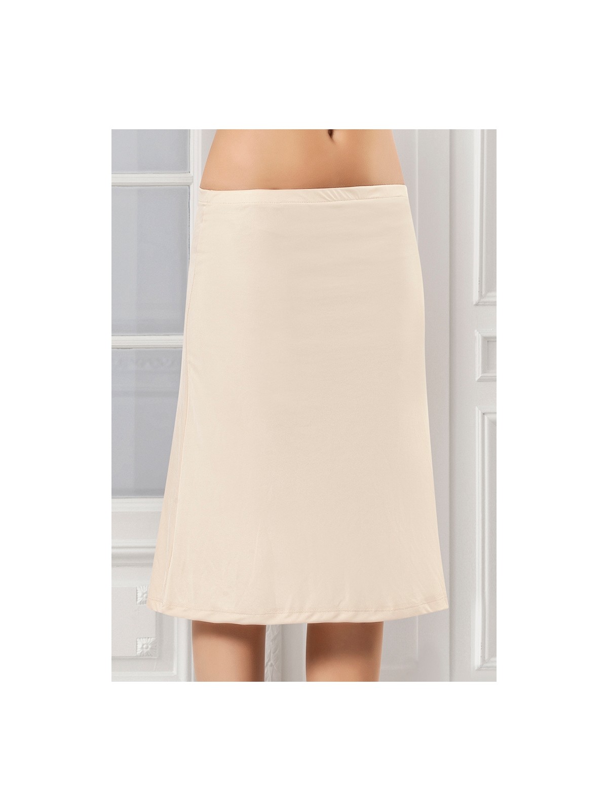 NBB Ten Rengi Uzun Diz Altı Jüpon Kadınlar İçin Yumuşak Doku ve Konforlu Tasarım