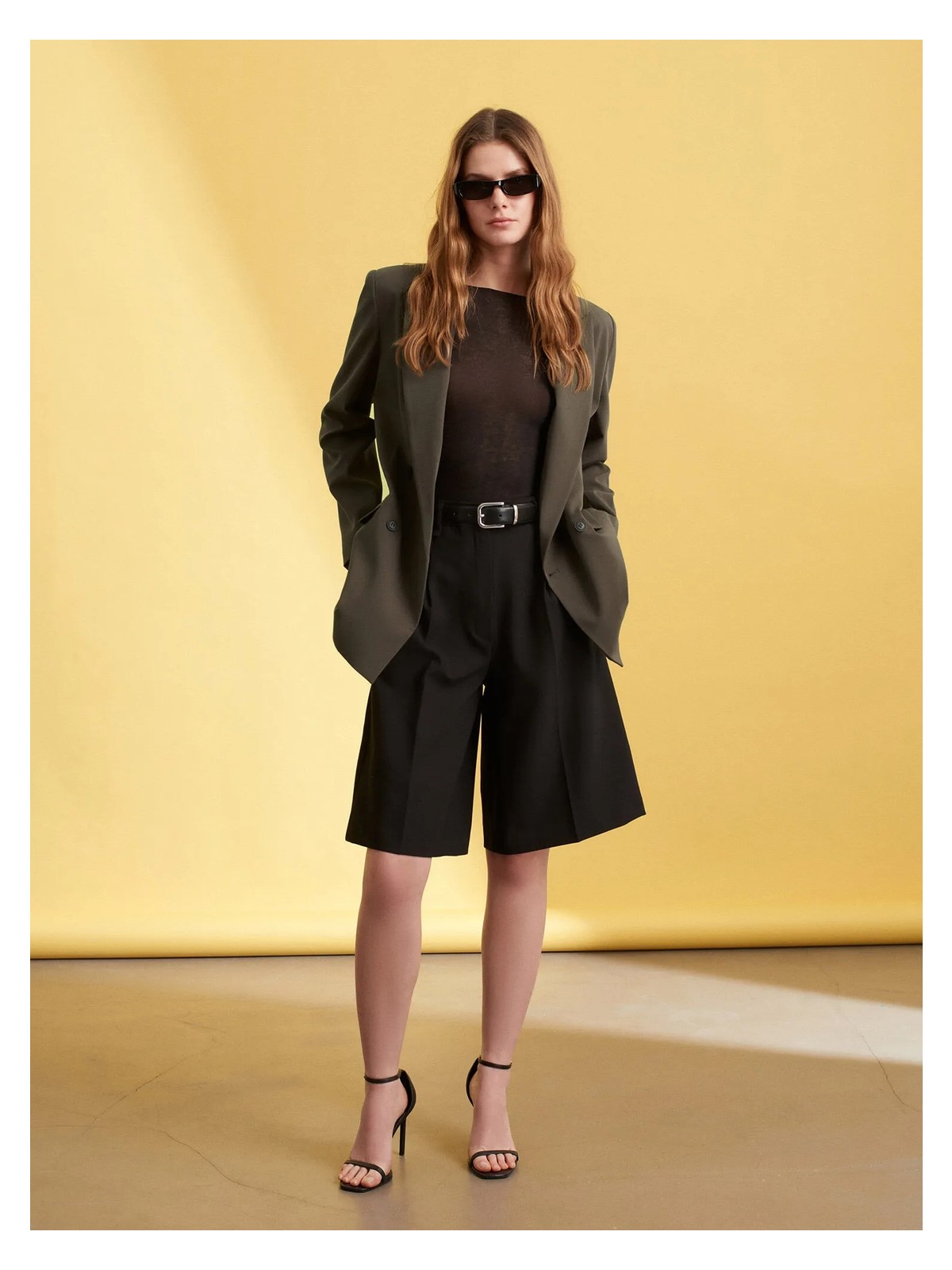 Dilvin 60784 Kruvaze Blazer Ceket-Kahve - Görsel 5