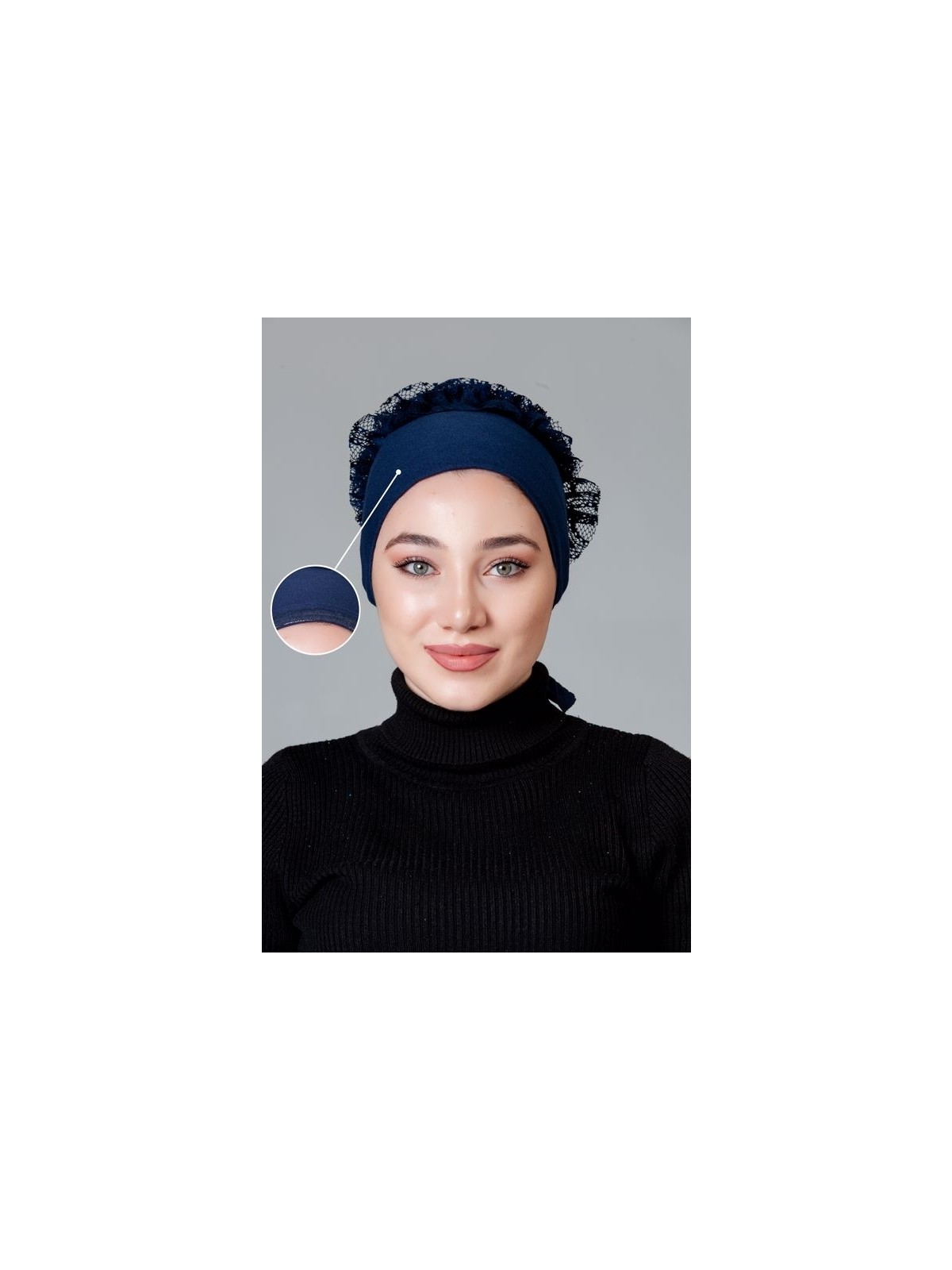 Nanak Siyah Penye Fırfırlı Kaymayan Bone - Görsel 5