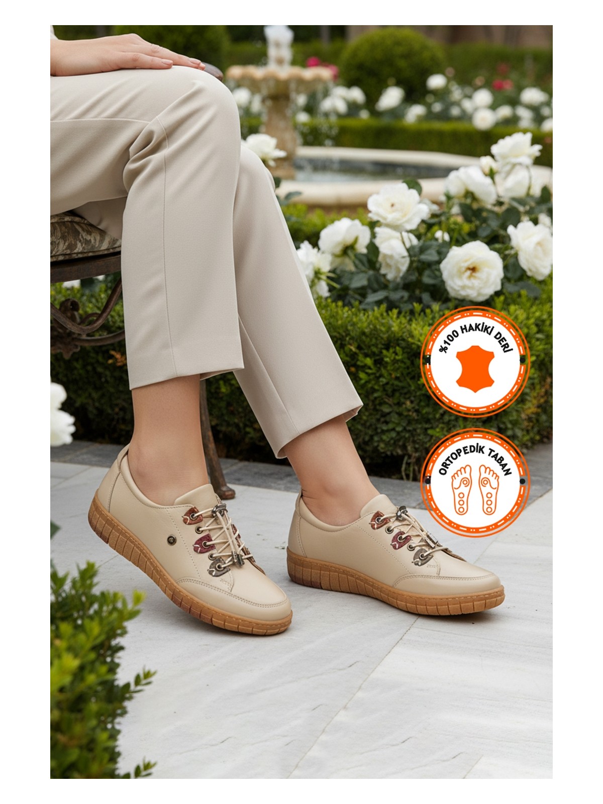 Ayakmod Siyah Hakiki Deri Ortopedik Kadın Casual Ayakkabı 401 Z - Görsel 3