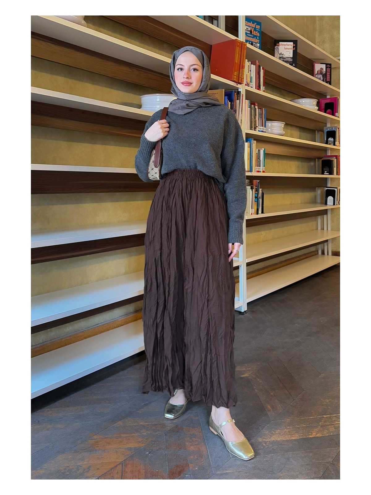 inStyle Kraş Etek Acı Kahve