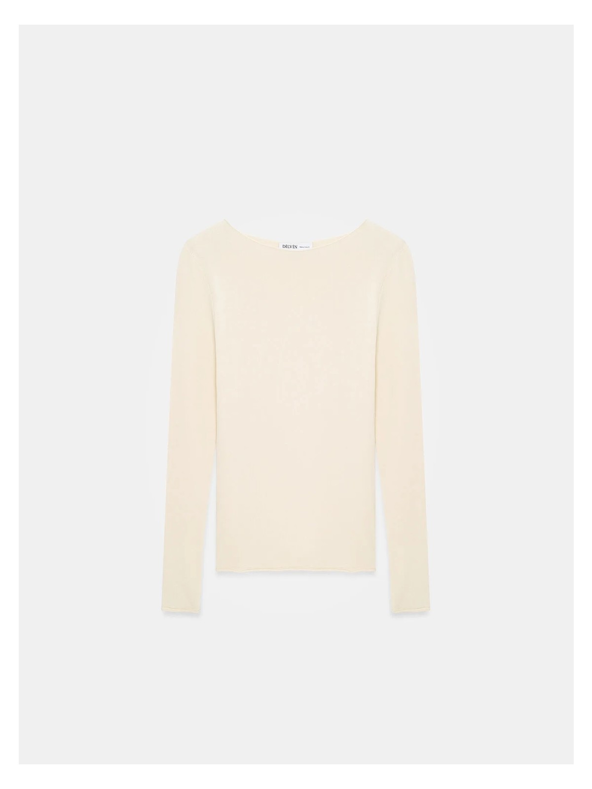 Dilvin 10840 Kayık Yaka Kaşmir Karışımlı Kazak-Ekru - Görsel 7