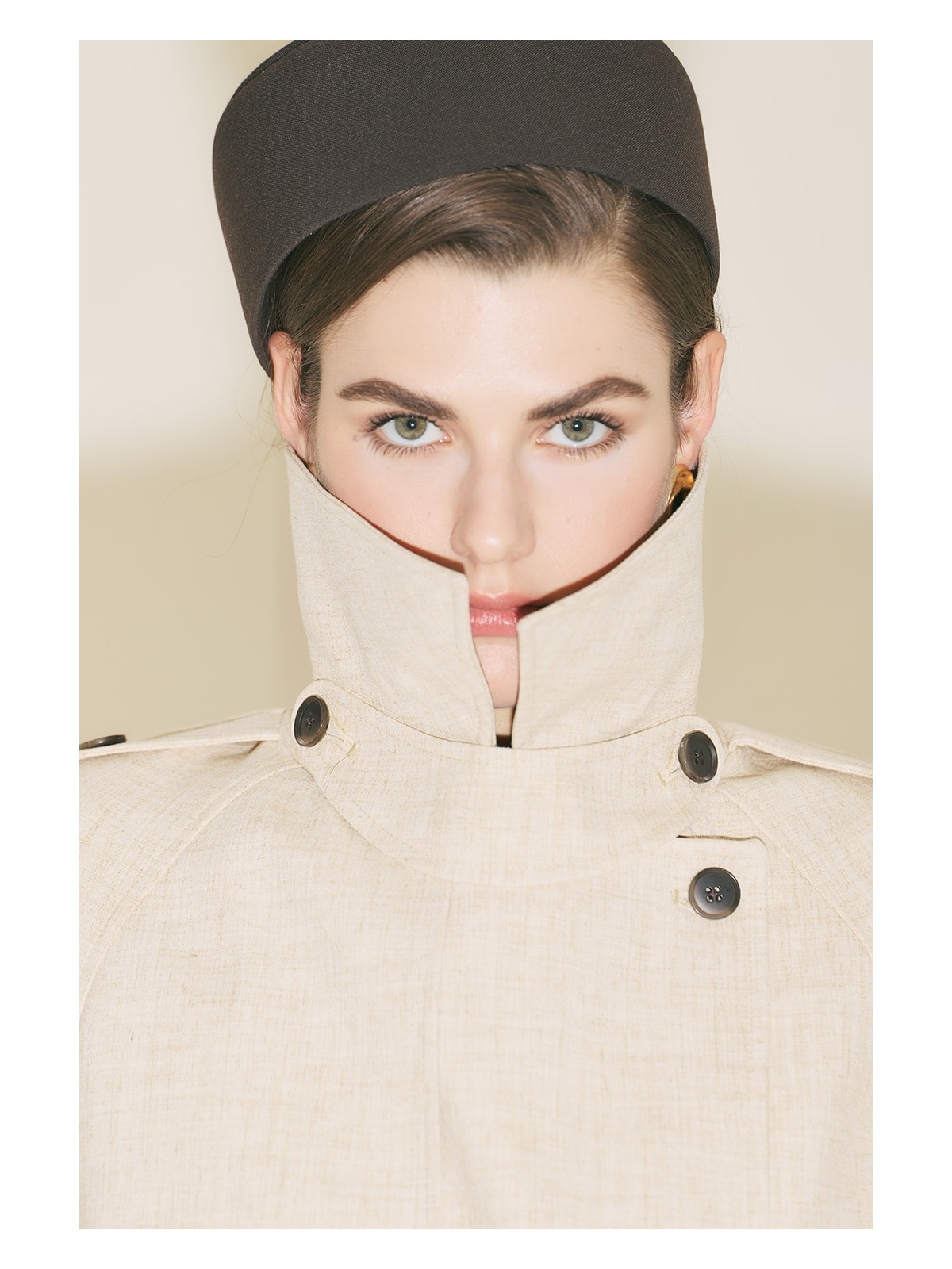 Manuka LIMITED EDITION GENİŞ KOL TRENÇKOT SİYAH - Görsel 4