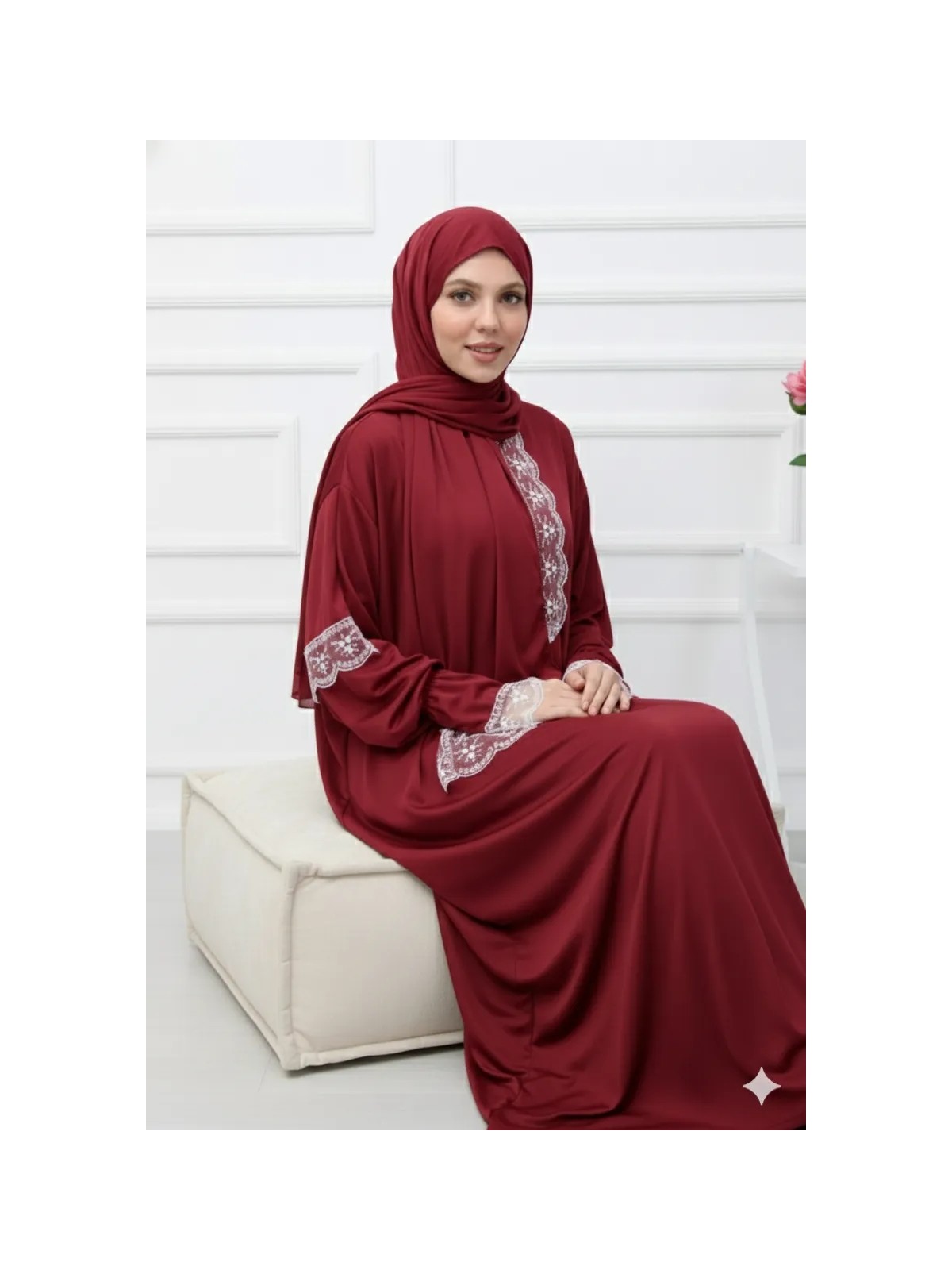 Defka Tek Parça Başörtülü Kadın Namaz Elbisesi - Görsel 7