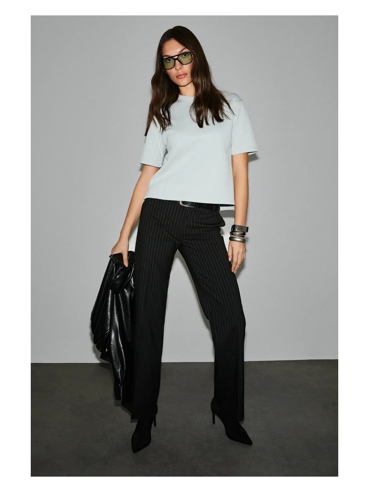 Grimelange Colena Kadın Organik Pamuklu Bisiklet Yaka Oversize Fit Kısa Kollu Pembe T-Shirt - Görsel 5