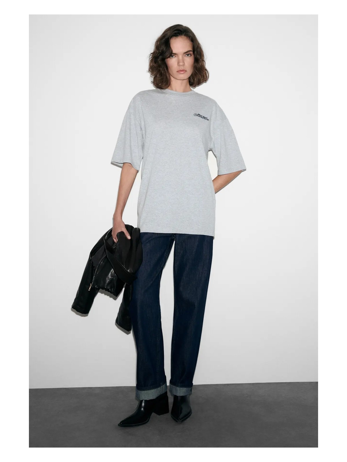 Grimelange Majer Kadın %100 Organik Pamuklu Western Tema Baskılı Regular Fit Krem T-shirt - Görsel 4