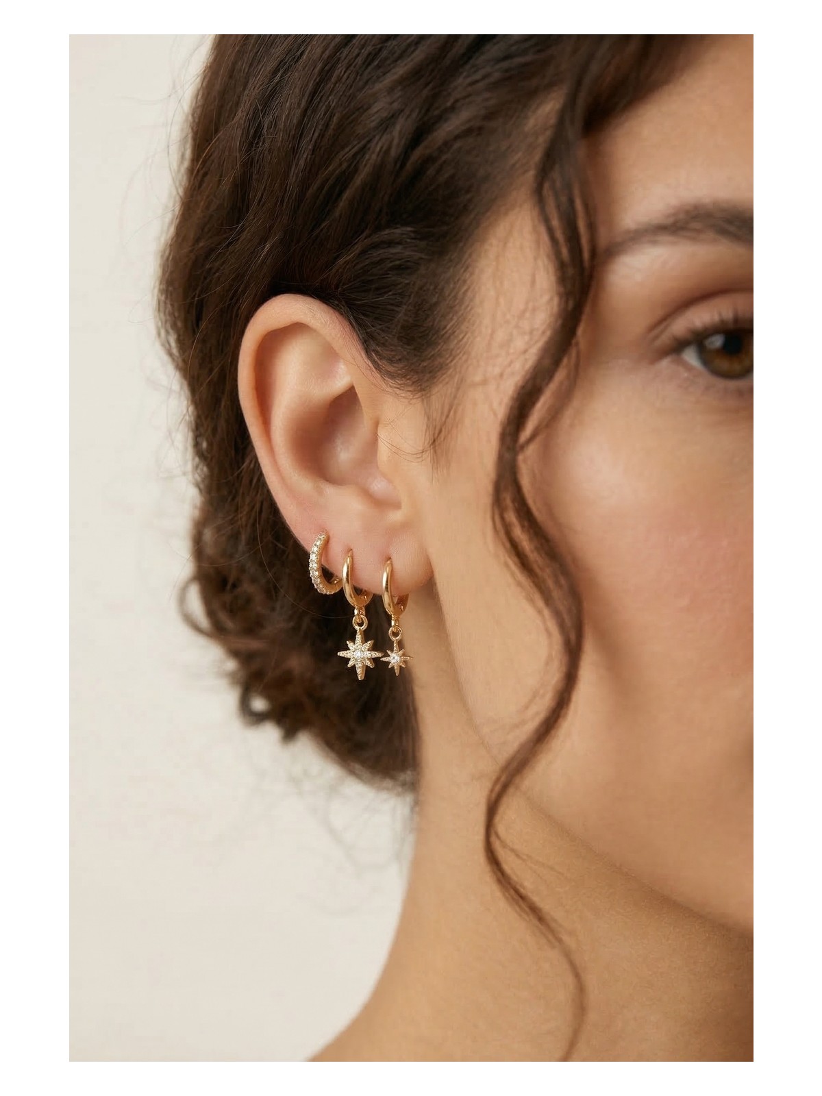 Sacce Scarves & Accessories Gümüş Renkli Kutup Yıldızı Üçlü Set Küpe - Görsel 4