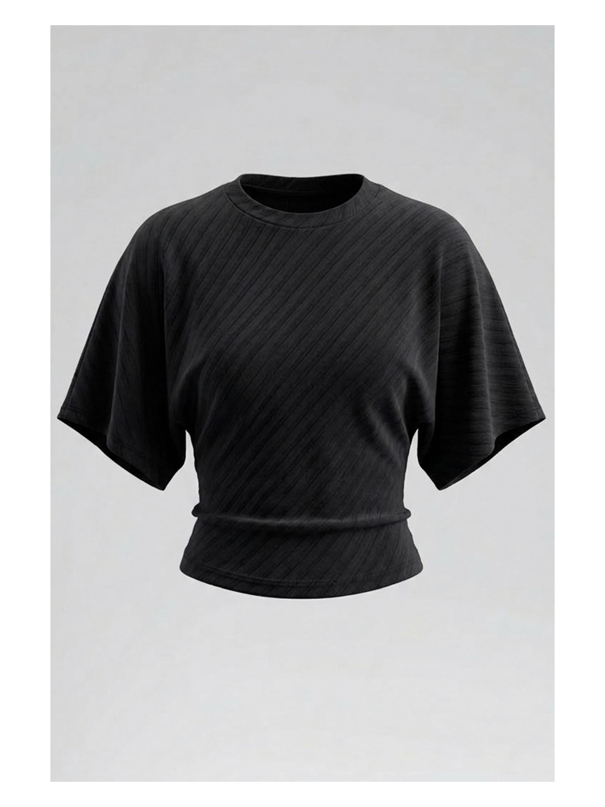 Şiir Wonsa Slim Fit Bele Oturan Geniş Kollu Doğal Viskon Karışımlı Diagonal Jakar Top & Kadın Bluz - - Görsel 6