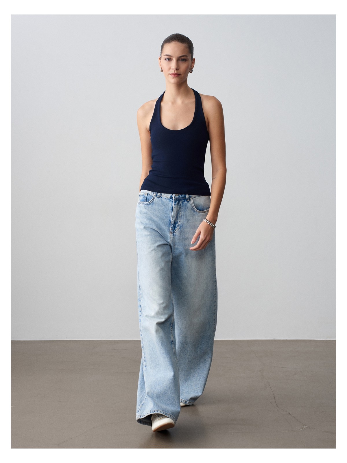Dilvin 21052 Halter Yaka Top-K.lacivert - Görsel 4