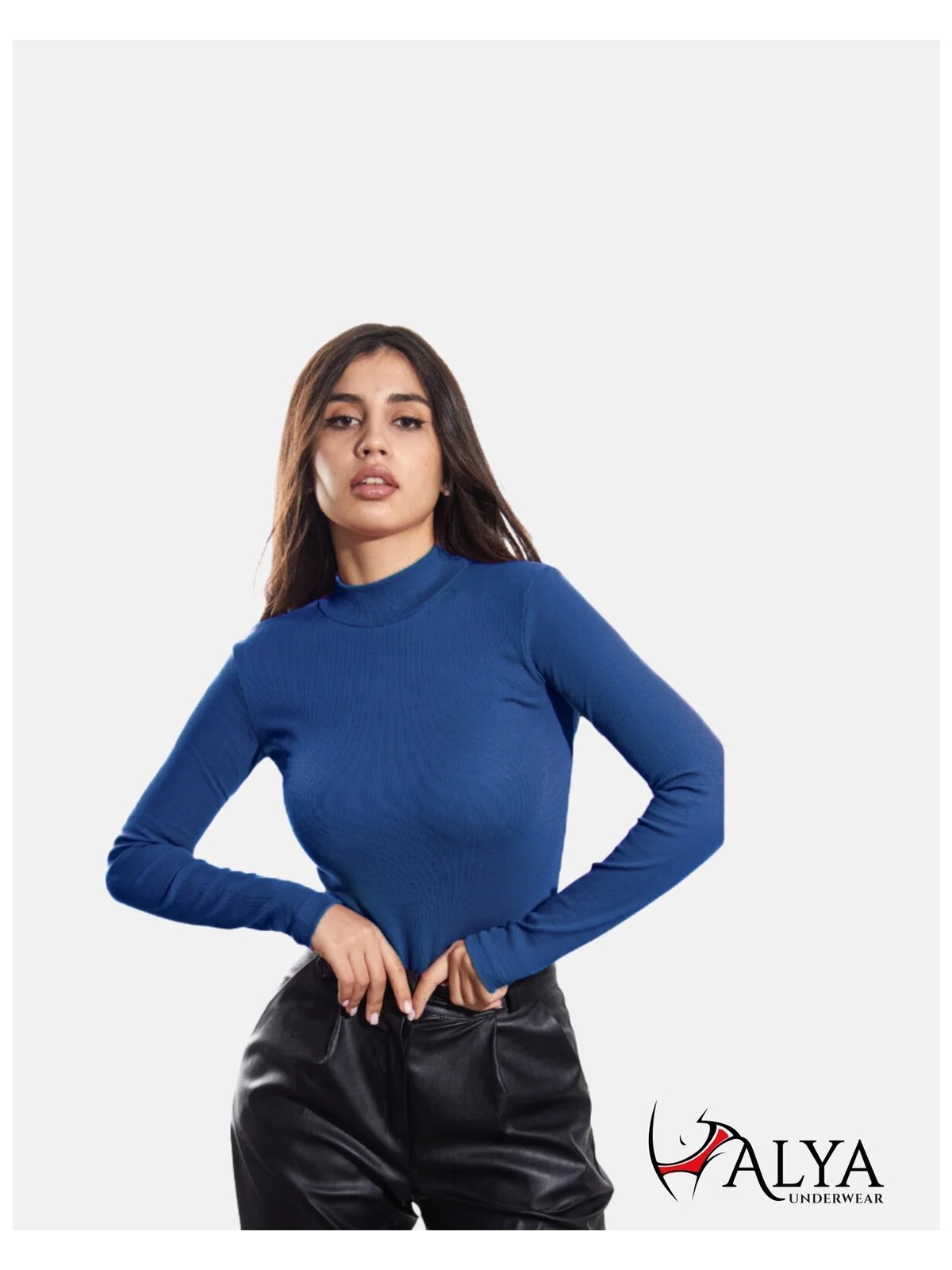 Alya Underwear Yarım Boğazlı Kaşkorse Sweatshirt Indigo 2xl