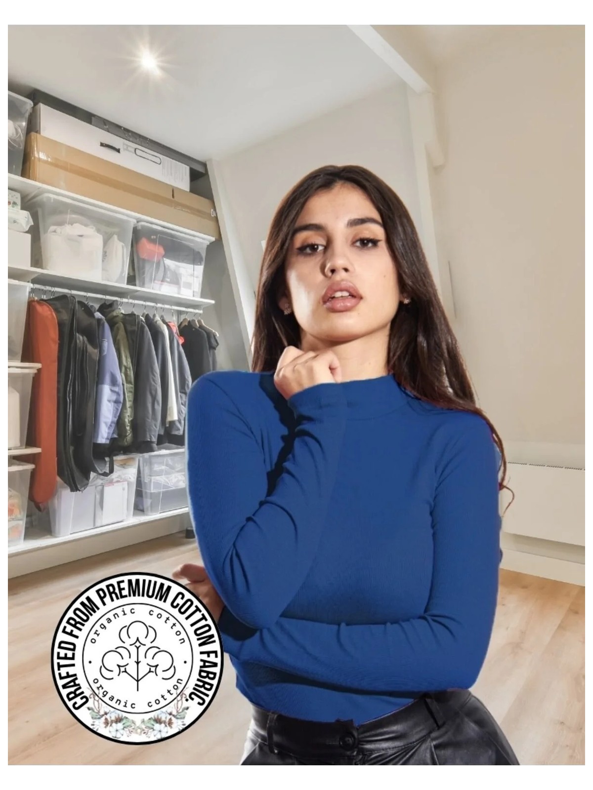 Alya Underwear Yarım Boğazlı Kaşkorse Sweatshirt Indigo 2xl - Görsel 3