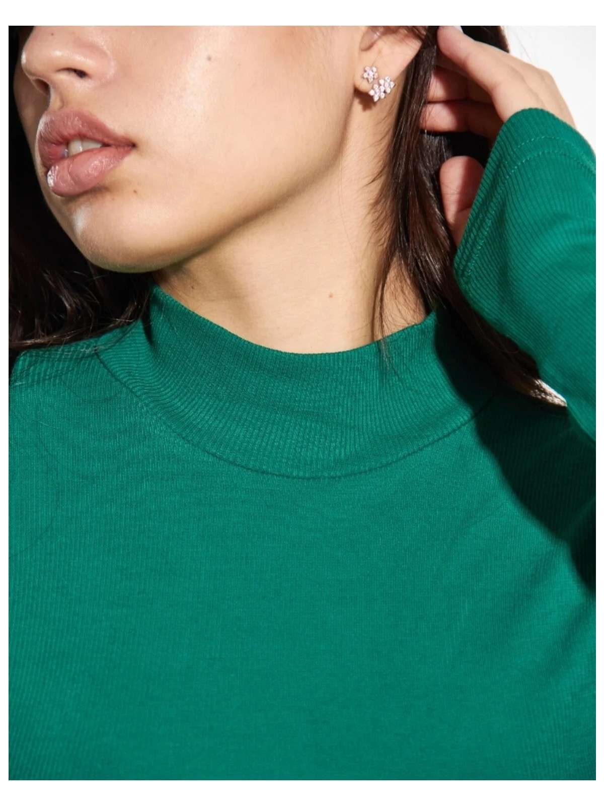 Alya Underwear Kaşkorse Yarım Boğazlı Body Sweatshirt, Çimen Yeşili - Görsel 4