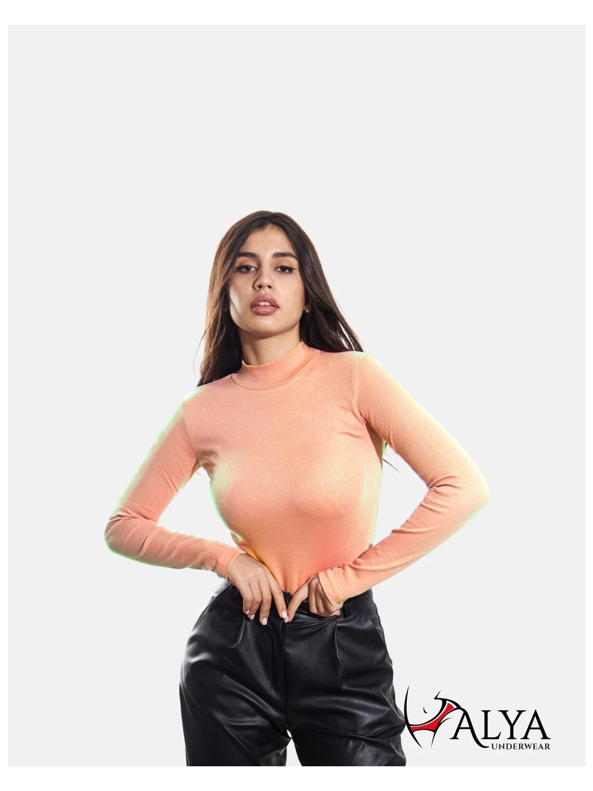 Alya Underwear Kaşkorse Yarım Boğazlı Body Sweatshirt, Yavru Ağzı