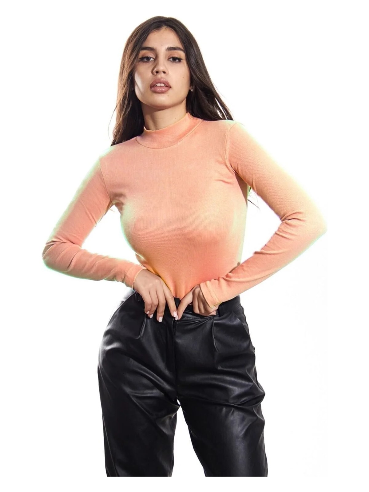 Alya Underwear Kaşkorse Yarım Boğazlı Body Sweatshirt, Yavru Ağzı - Görsel 4