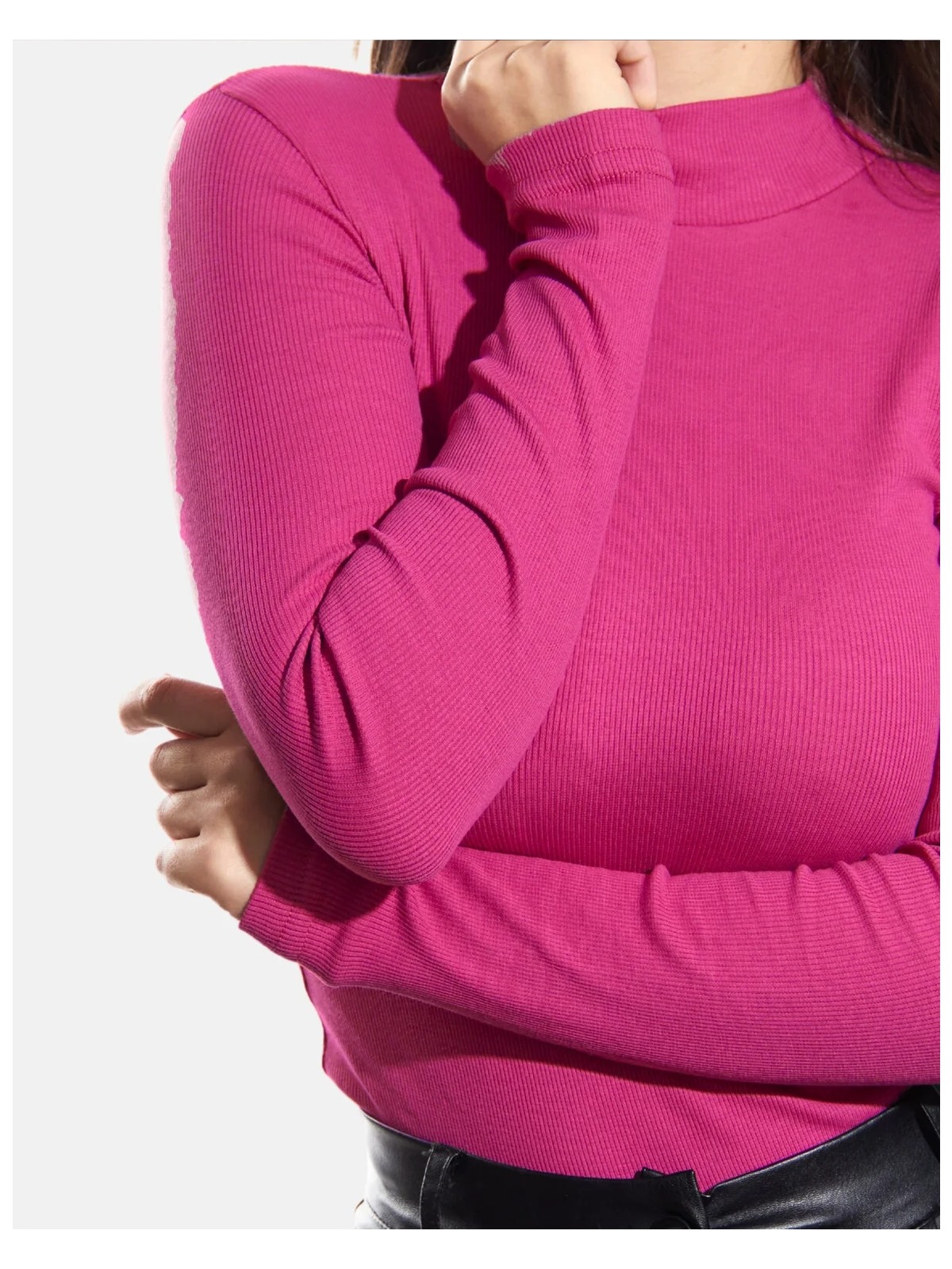Alya Underwear Yarım Boğazlı Kaşkorse Sweatshirt Fuşya Melanj 2xl - Görsel 4