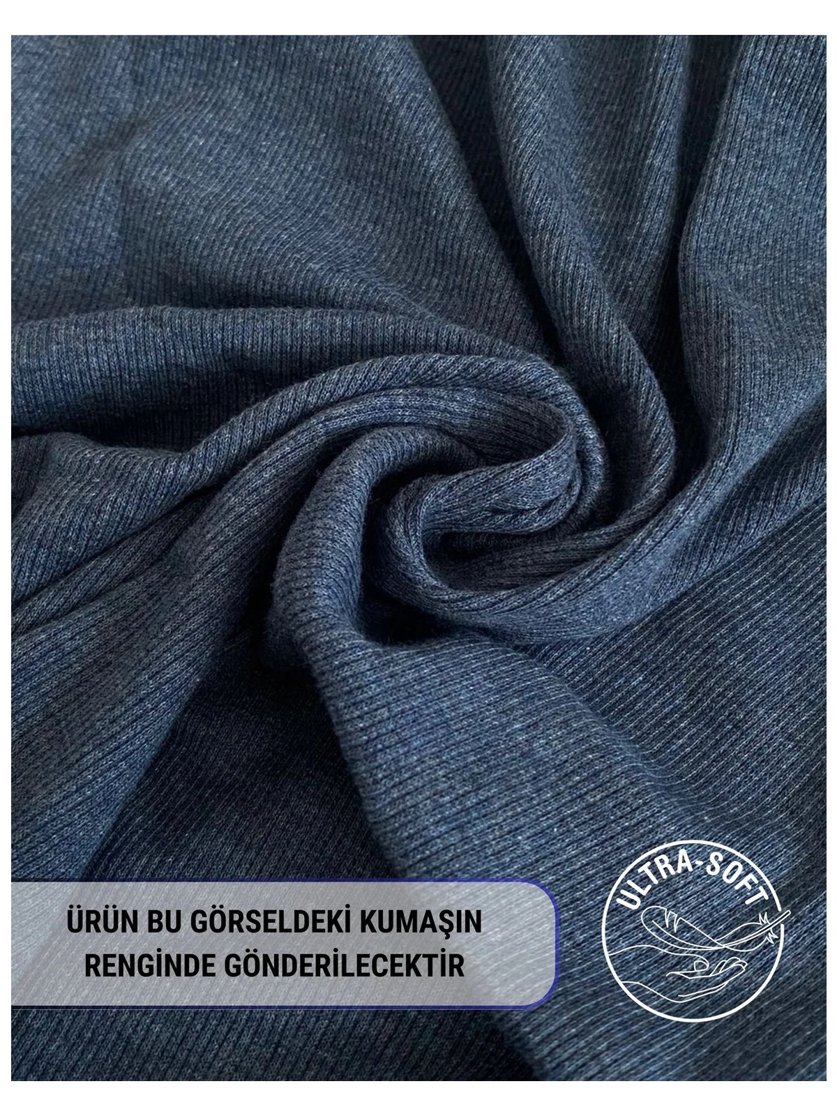Alya Underwear Yarım Boğazlı Kaşkorse Sweatshirt Indigo Melanj 2xl - Görsel 4