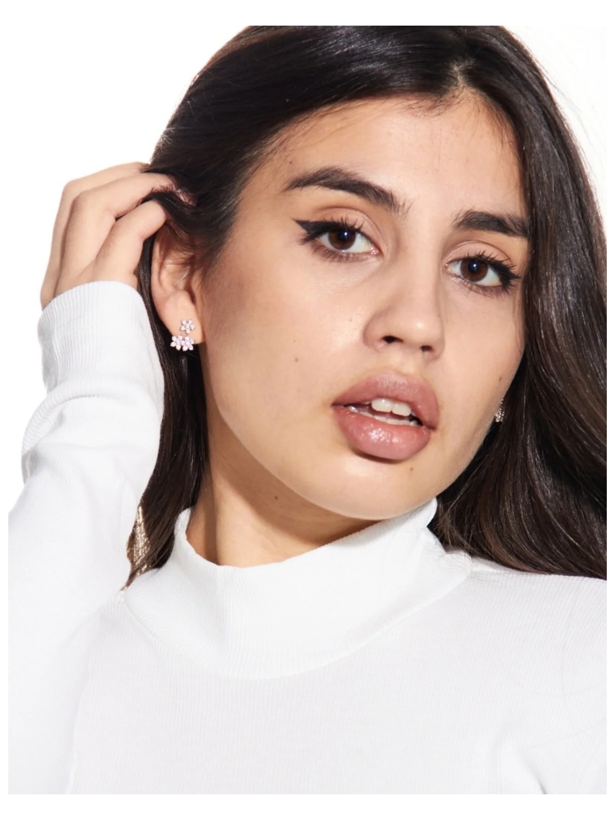 Alya Underwear Kaşkorse Yarım Boğazlı Body Sweatshirt, Beyaz - Görsel 4