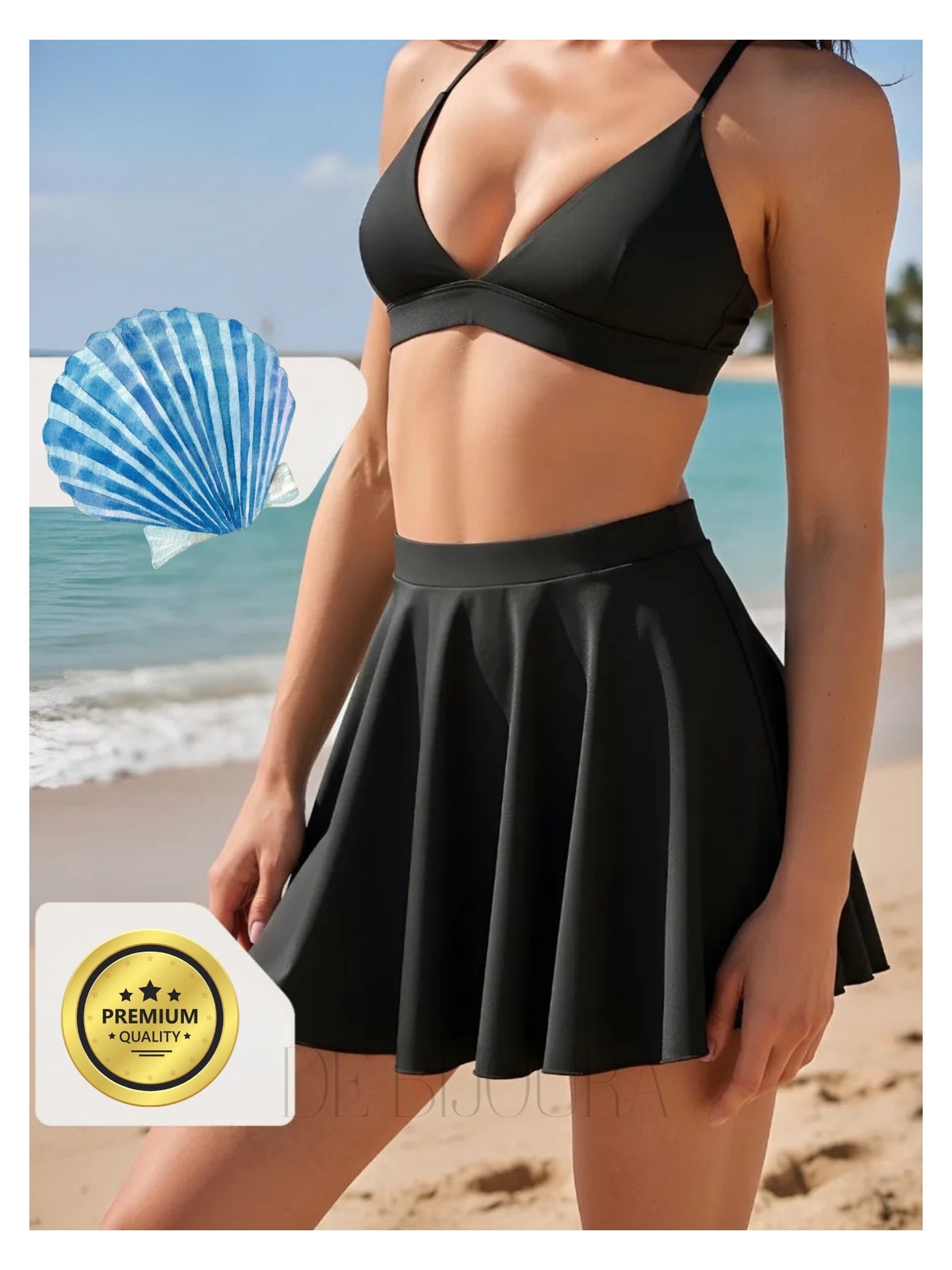 Sebura Kadın Etekli Bikini Altı Esnek Kumaş Rahat Plaj Şortu