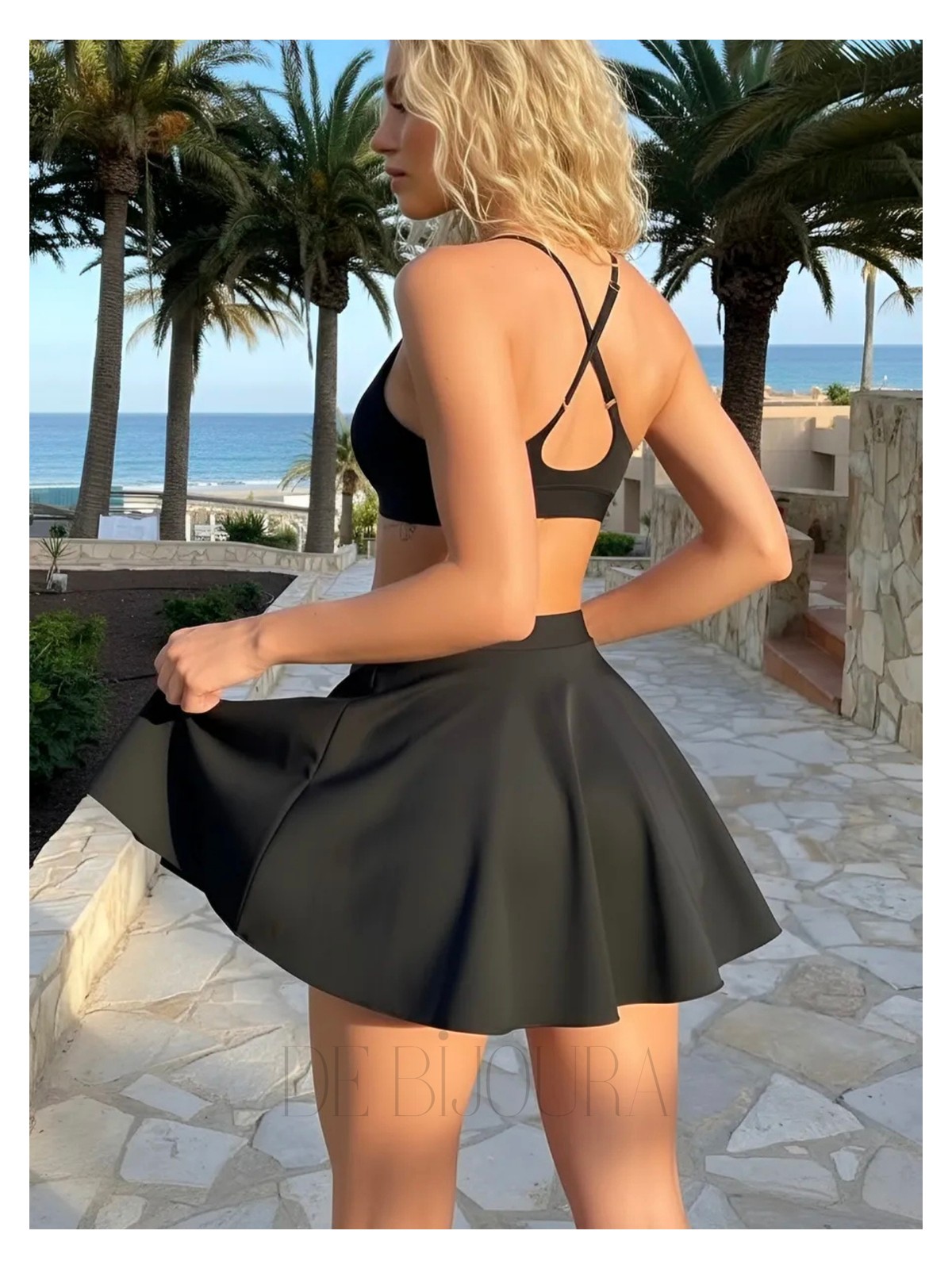 Sebura Kadın Etekli Bikini Altı Esnek Kumaş Rahat Plaj Şortu - Görsel 3
