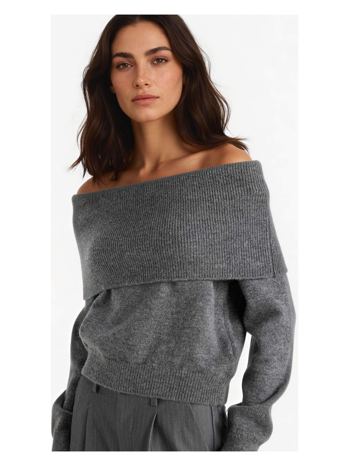 DeFacto Regular Fit Açık Omuz Triko Kazak F3029AX25WN
