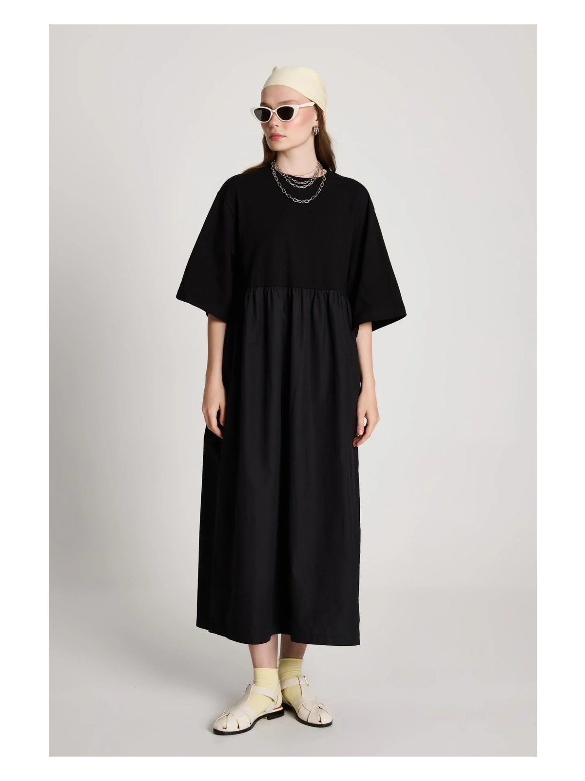 Minaaise Fayette Oversize Elbise Siyah - Görsel 6